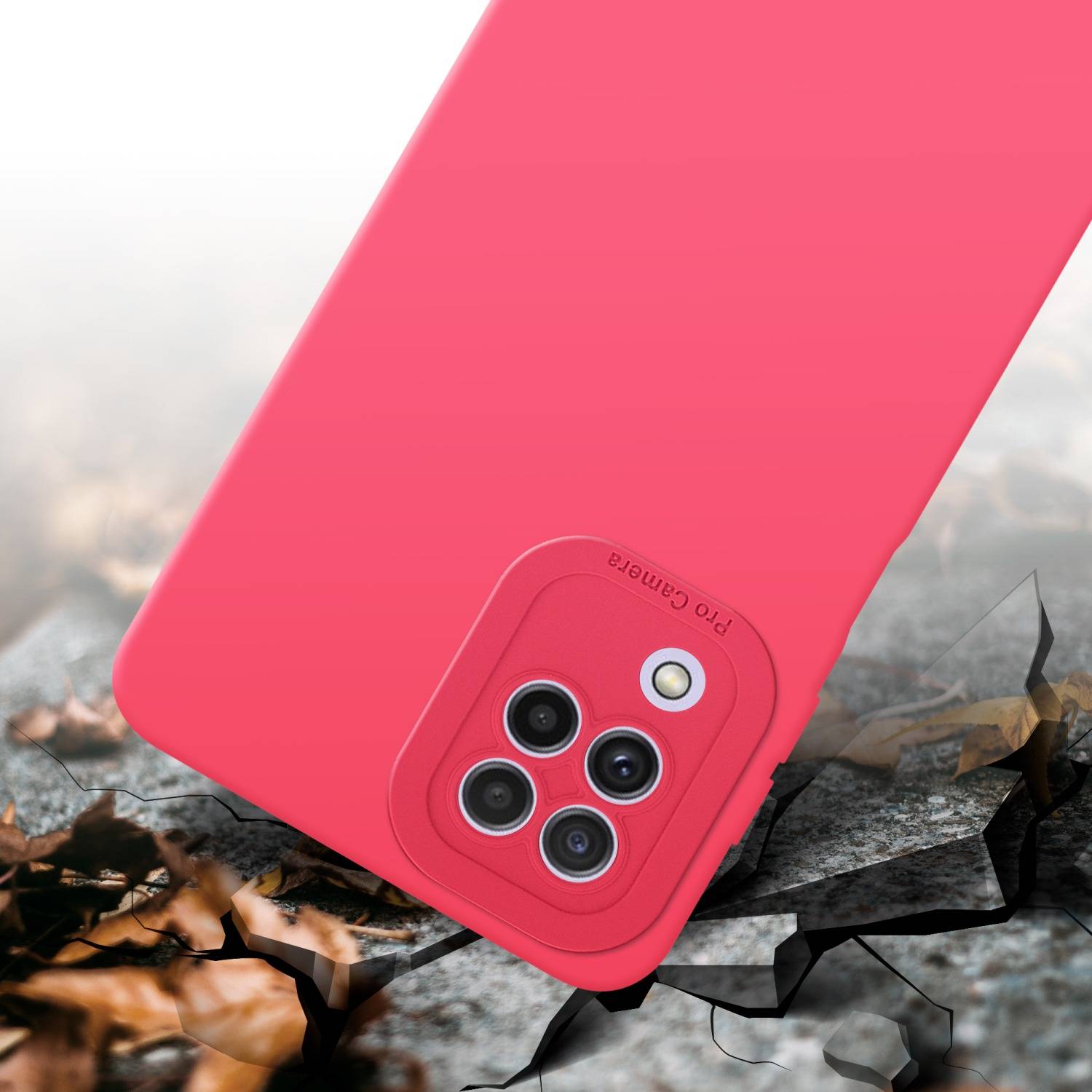 Cadorabo Hülle für Samsung Galaxy A22 4G Schutz Hülle in Rot TPU Silikon Etui Case Handyhülle