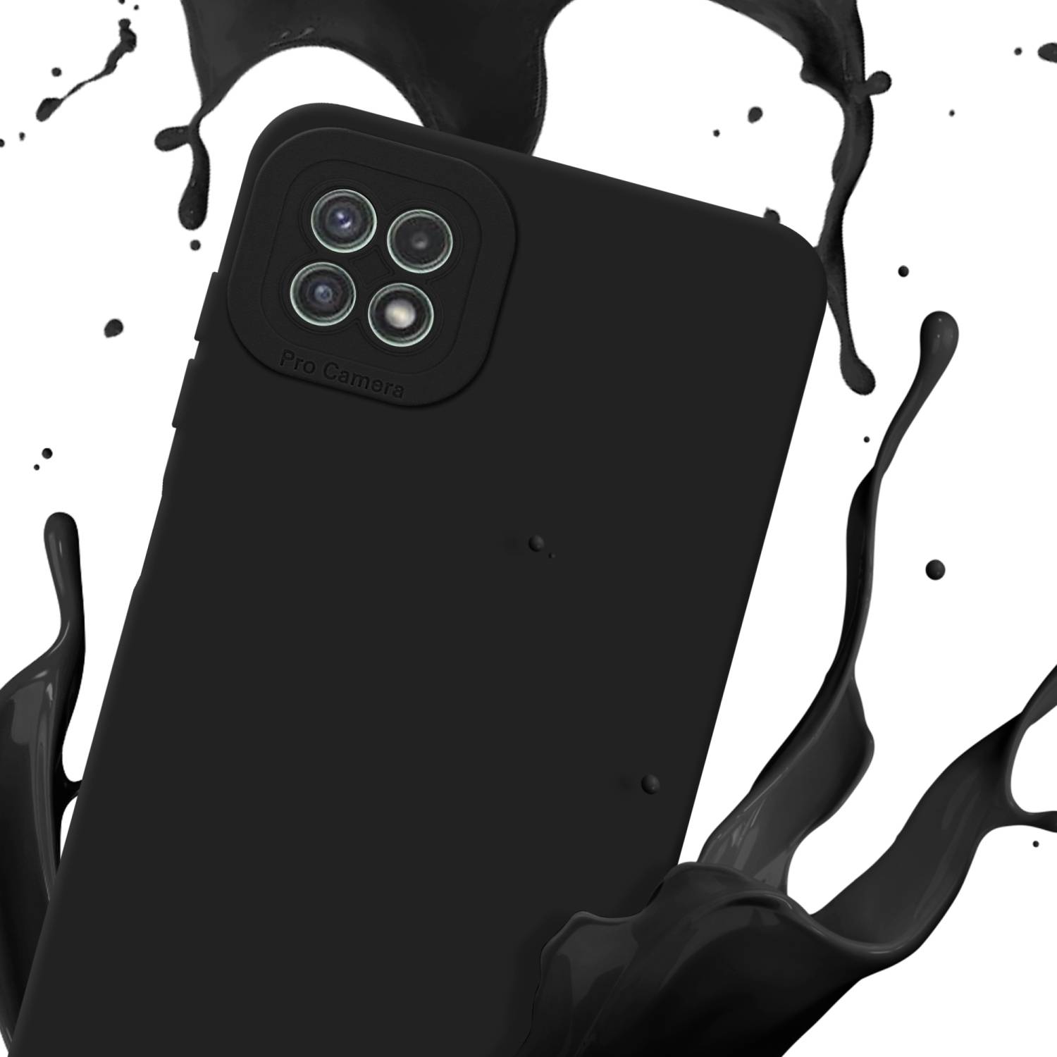 Cadorabo Hülle für Samsung Galaxy A22 5G Schutz Hülle in Schwarz TPU Silikon Etui Case Handyhülle