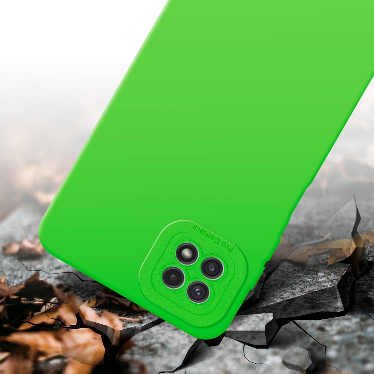 Cadorabo Hülle für Samsung Galaxy A22 5G Schutz Hülle in Grün TPU Silikon Etui Case Handyhülle