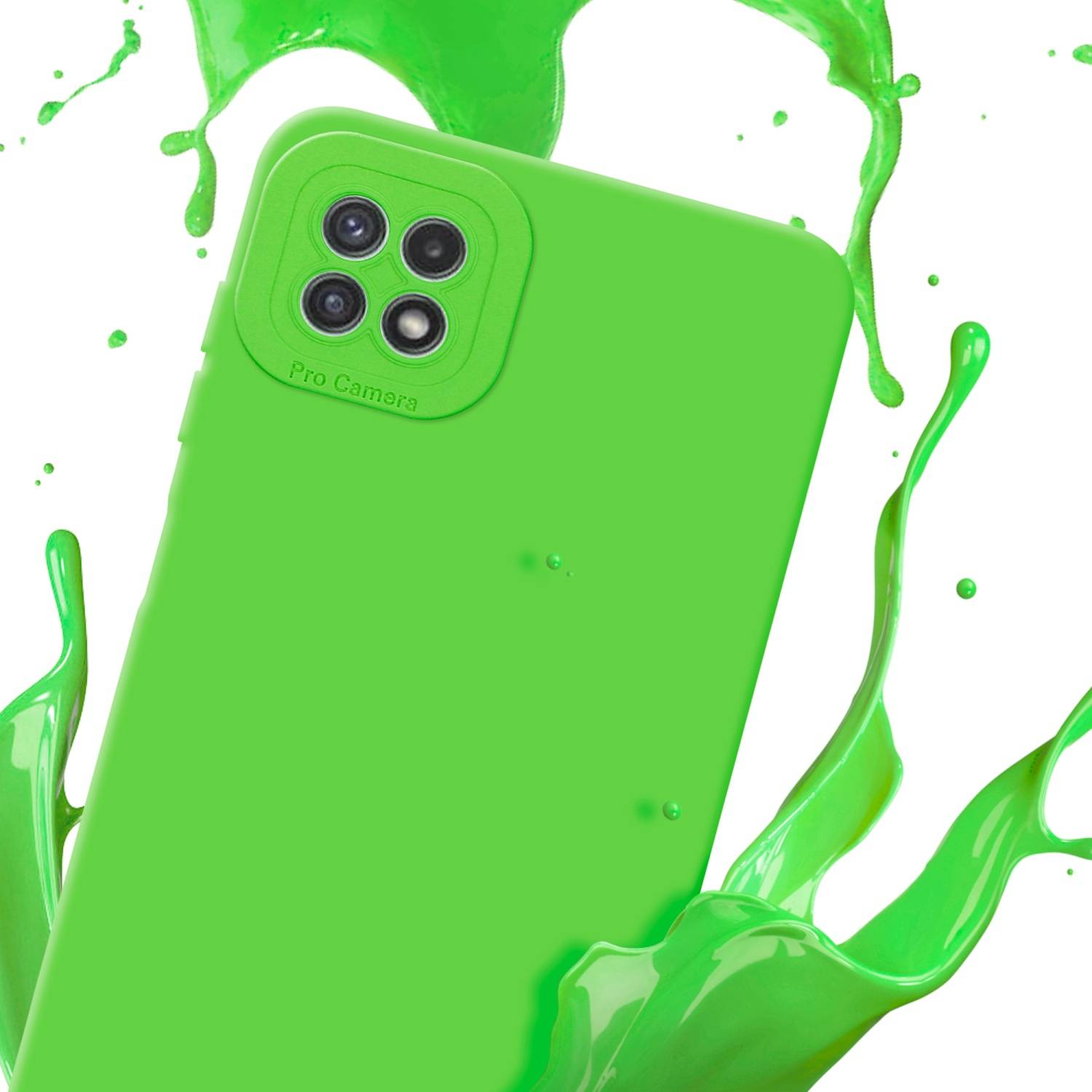 Cadorabo Hülle für Samsung Galaxy A22 5G Schutz Hülle in Grün TPU Silikon Etui Case Handyhülle