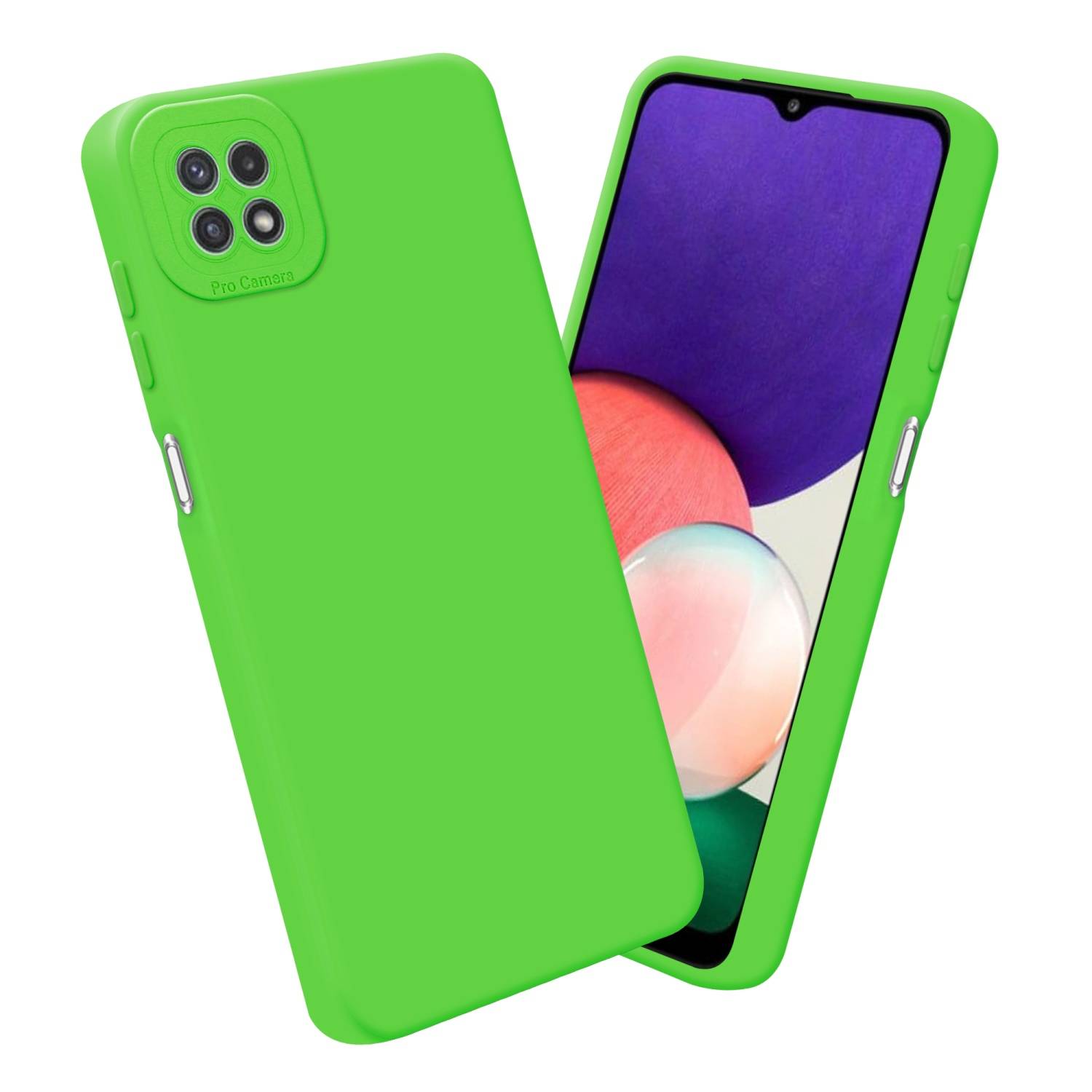 Cadorabo Hülle für Samsung Galaxy A22 5G Schutz Hülle in Grün TPU Silikon Etui Case Handyhülle