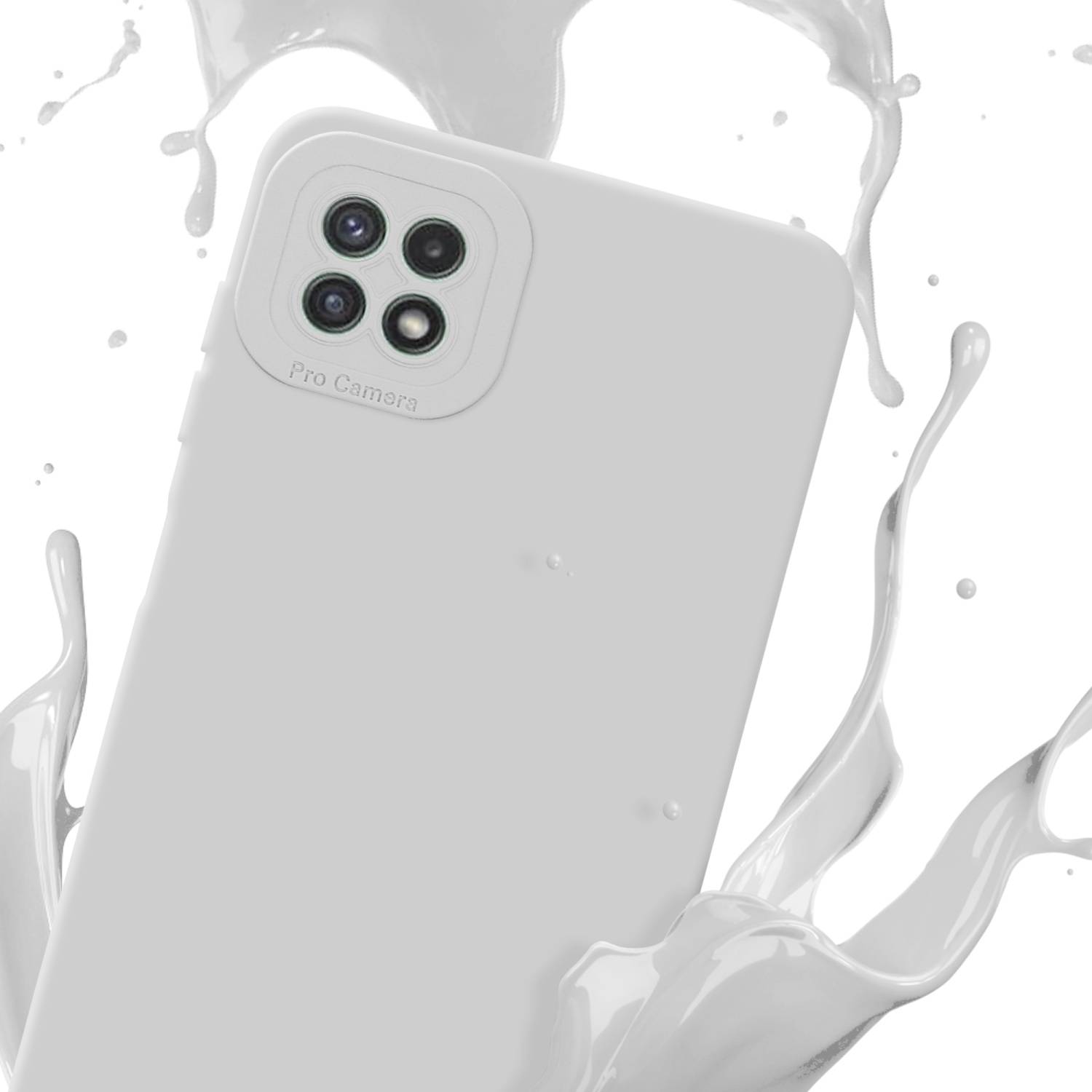 Cadorabo Hülle für Samsung Galaxy A22 5G Schutz Hülle in Weiß TPU Silikon Etui Case Handyhülle