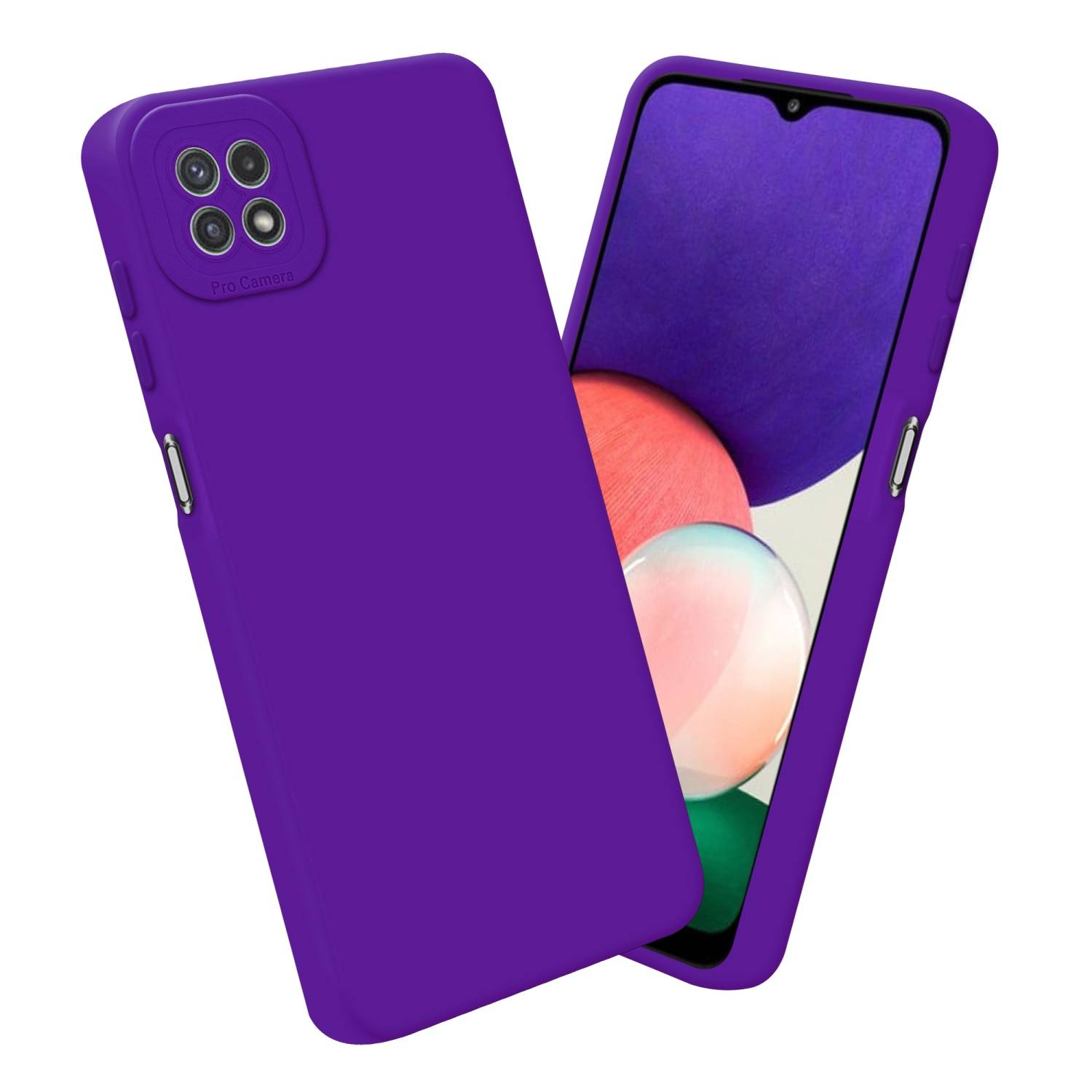 Cadorabo Hülle für Samsung Galaxy A22 5G Schutz Hülle in Lila TPU Silikon Etui Case Handyhülle