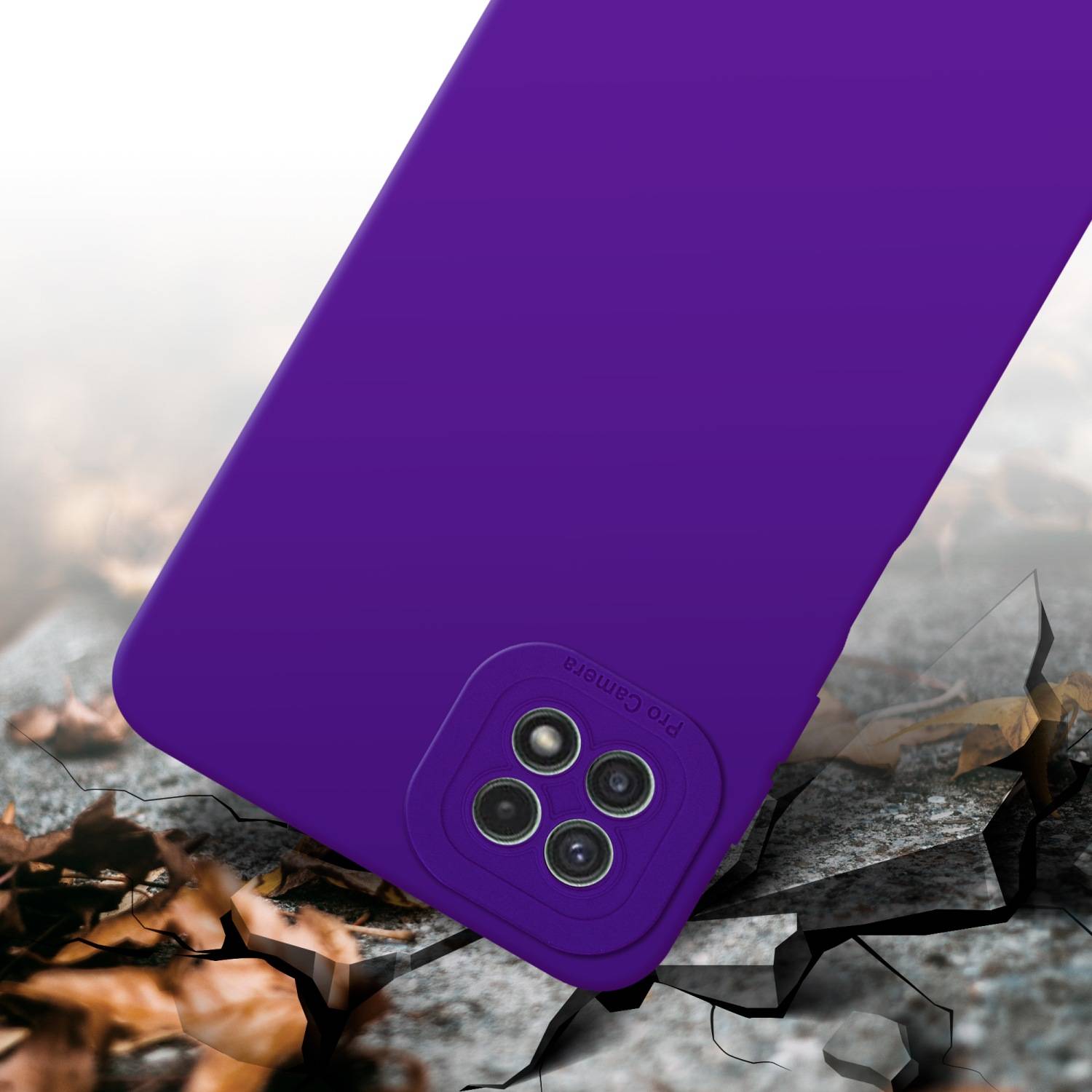 Cadorabo Hülle für Samsung Galaxy A22 5G Schutz Hülle in Lila TPU Silikon Etui Case Handyhülle