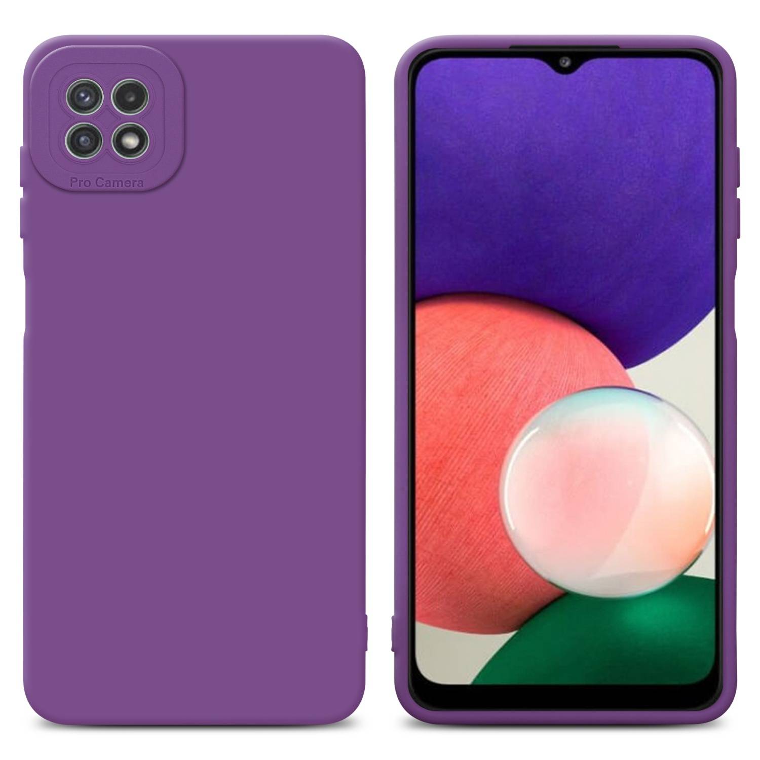 Cadorabo Hülle für Samsung Galaxy A22 5G Schutz Hülle in Lila TPU Silikon Etui Case Handyhülle