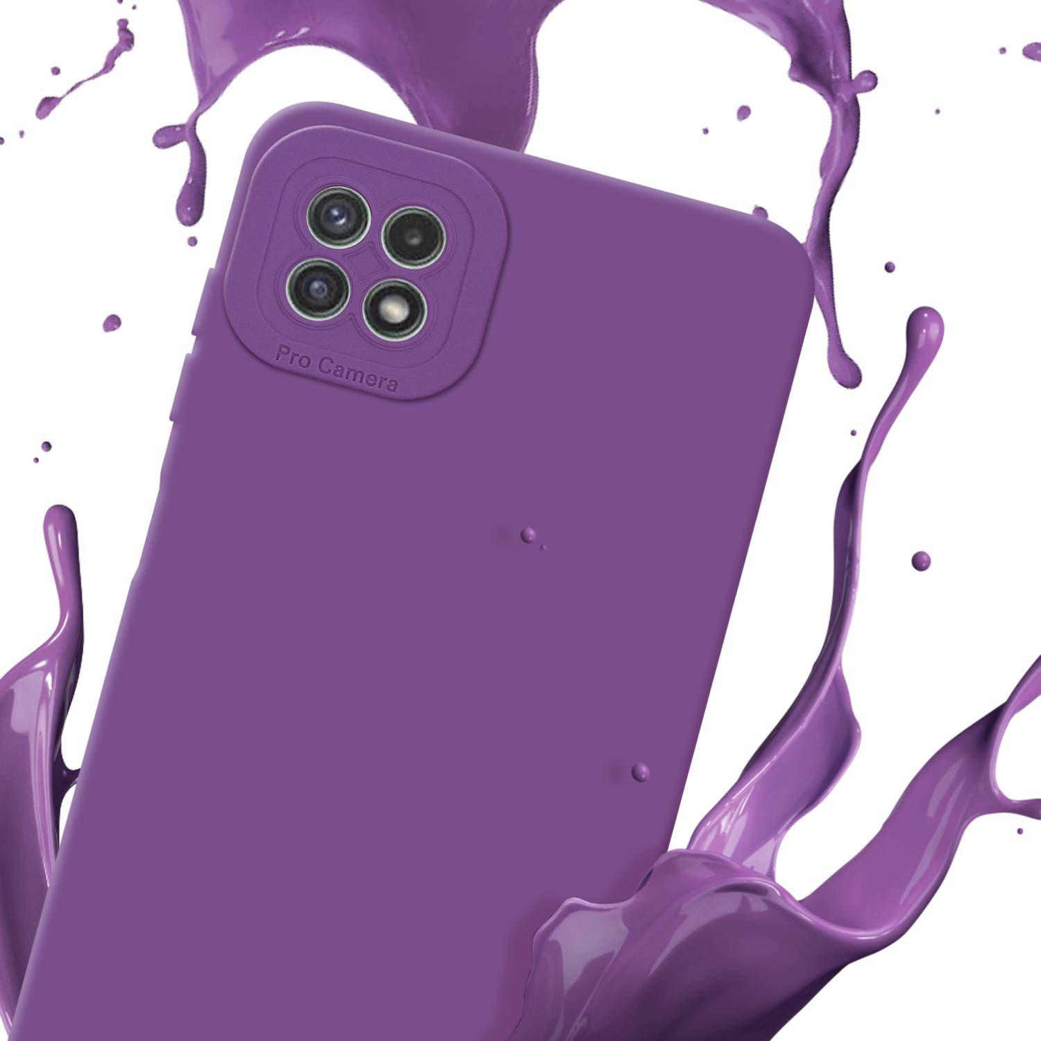 Cadorabo Hülle für Samsung Galaxy A22 5G Schutz Hülle in Lila TPU Silikon Etui Case Handyhülle