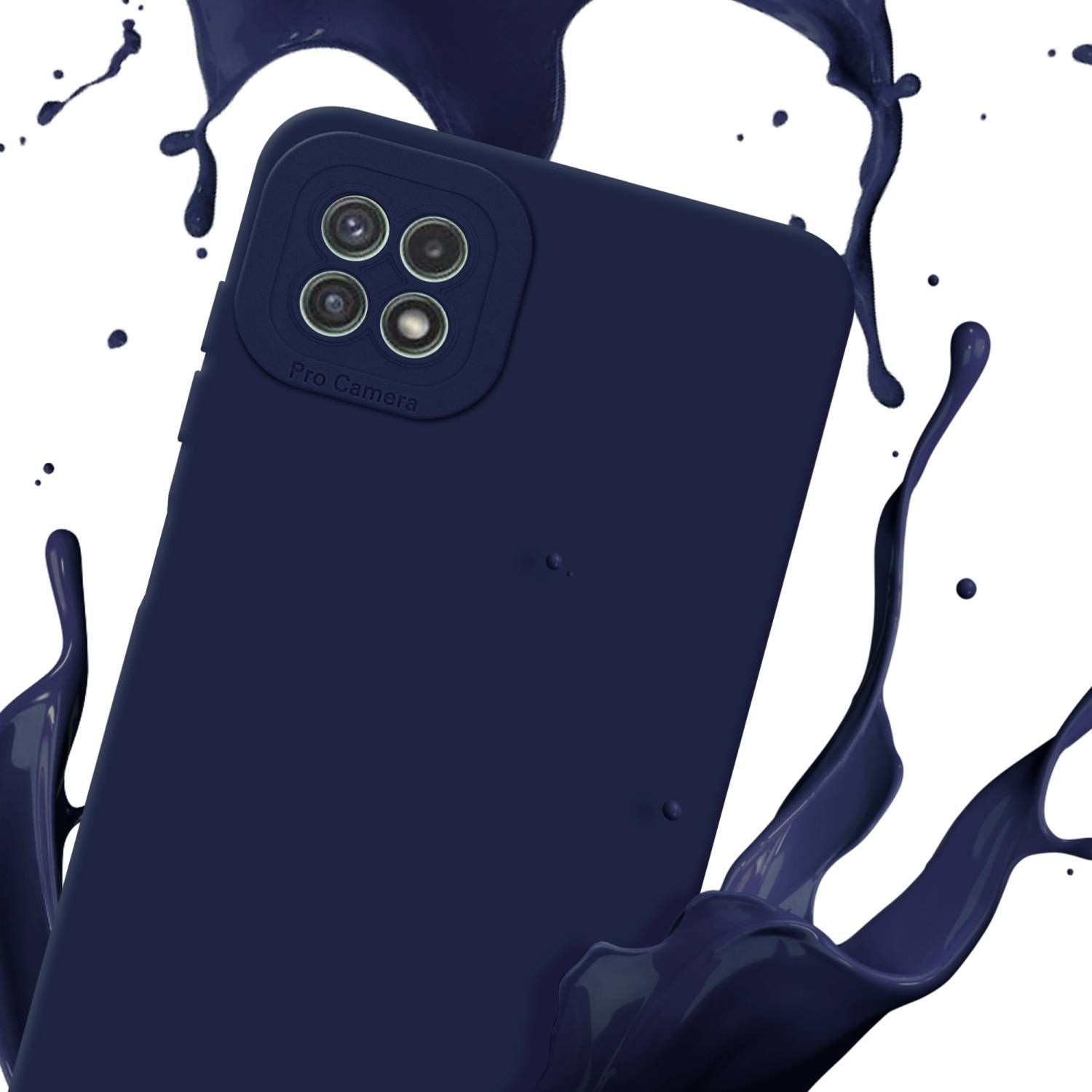 Cadorabo Hülle für Samsung Galaxy A22 5G Schutz Hülle in Blau TPU Silikon Etui Case Handyhülle