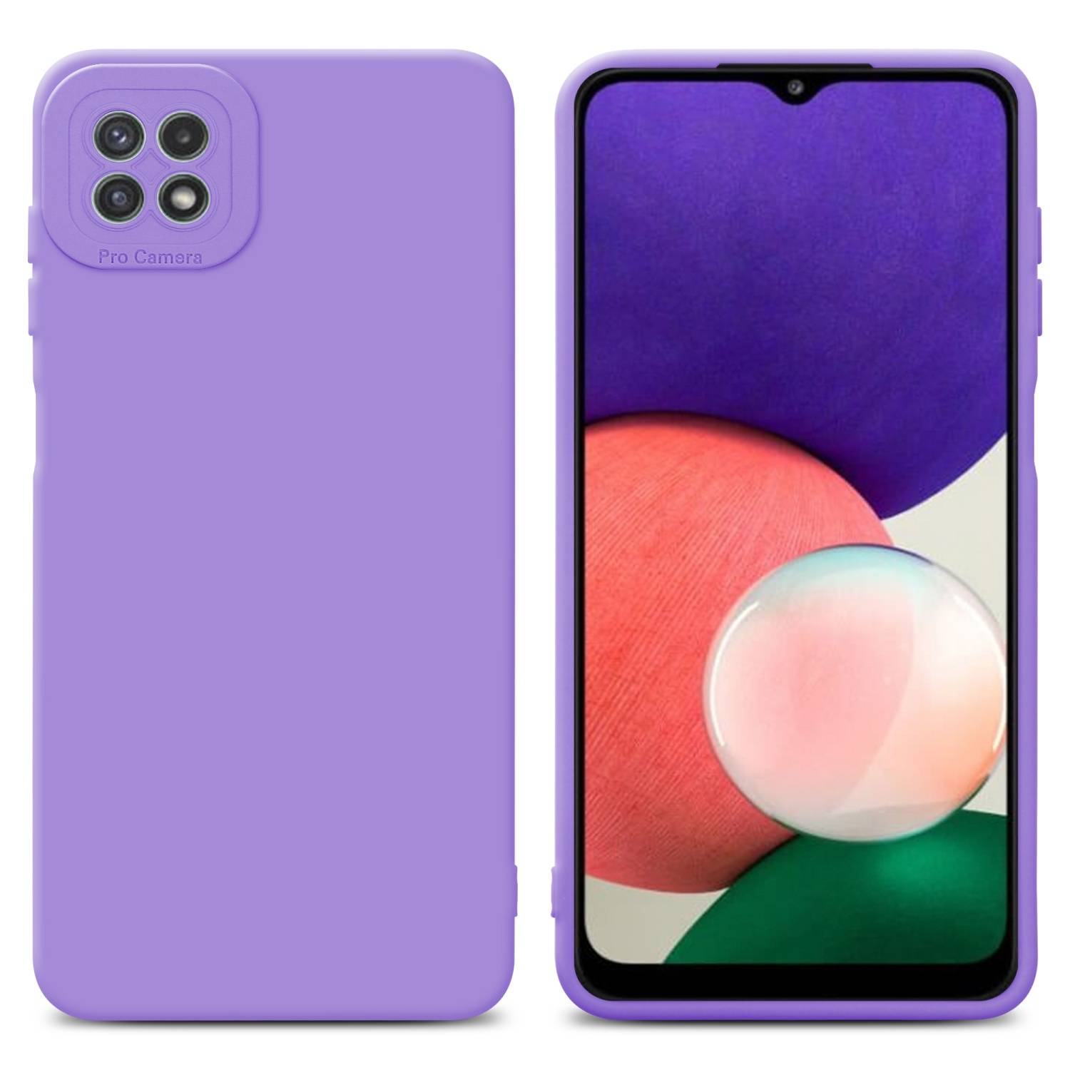 Cadorabo Hülle für Samsung Galaxy A22 5G Schutz Hülle in Lila TPU Silikon Etui Case Handyhülle