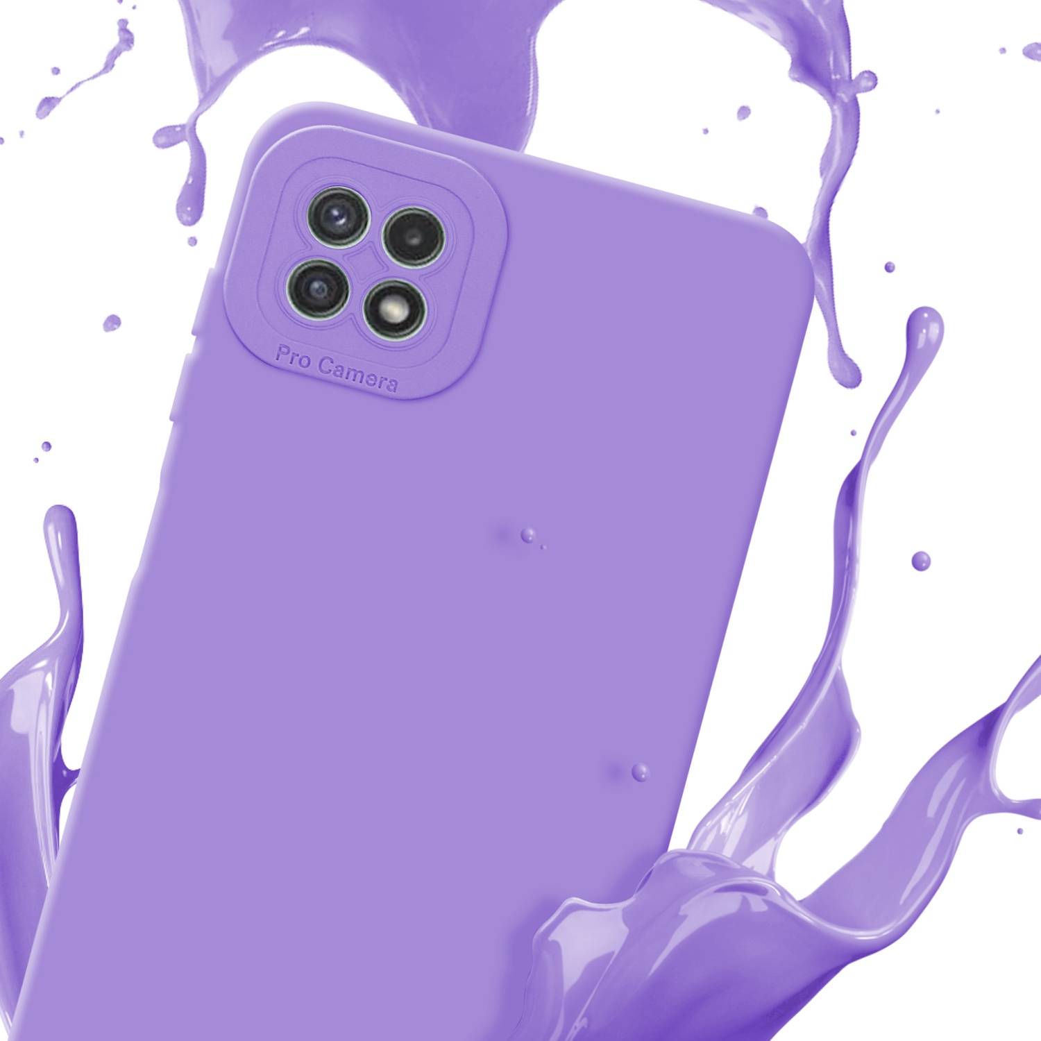 Cadorabo Hülle für Samsung Galaxy A22 5G Schutz Hülle in Lila TPU Silikon Etui Case Handyhülle