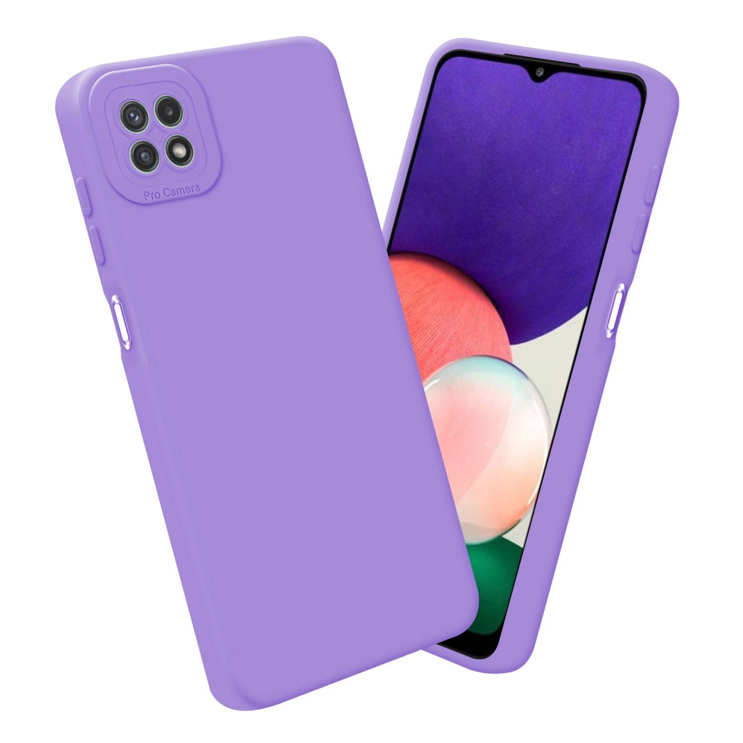 Cadorabo Hülle für Samsung Galaxy A22 5G Schutz Hülle in Lila TPU Silikon Etui Case Handyhülle