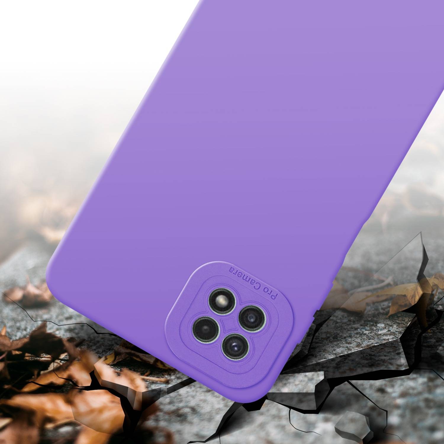 Cadorabo Hülle für Samsung Galaxy A22 5G Schutz Hülle in Lila TPU Silikon Etui Case Handyhülle