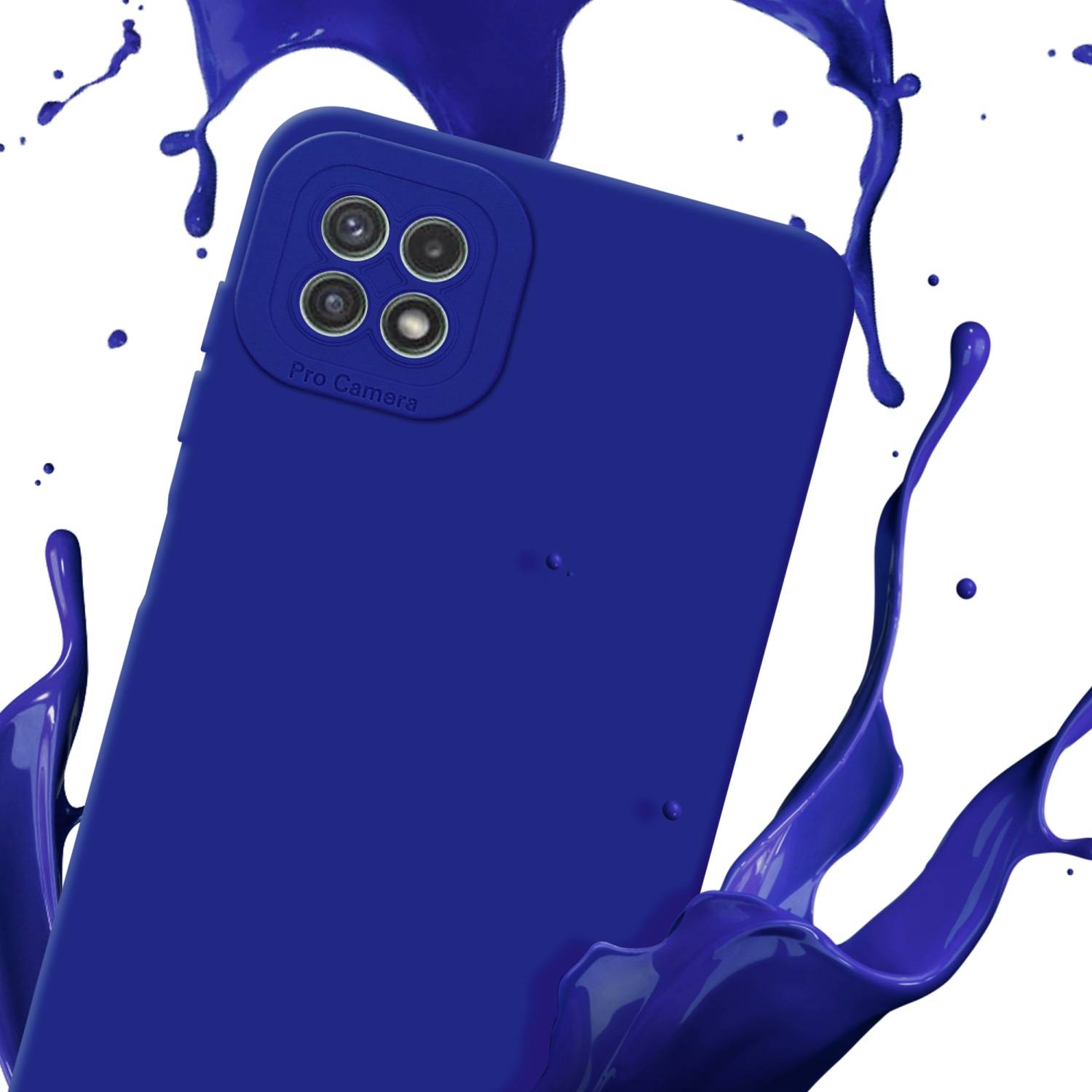 Cadorabo Hülle für Samsung Galaxy A22 5G Schutz Hülle in Blau TPU Silikon Etui Case Handyhülle