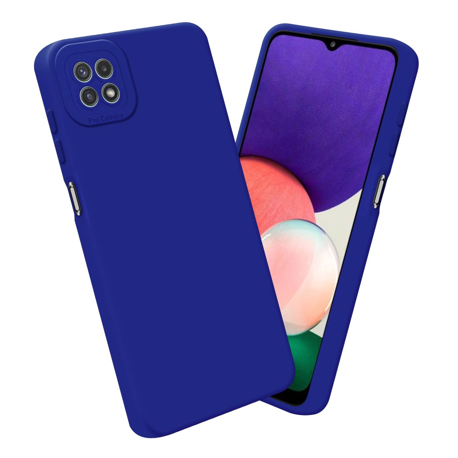 Cadorabo Hülle für Samsung Galaxy A22 5G Schutz Hülle in Blau TPU Silikon Etui Case Handyhülle