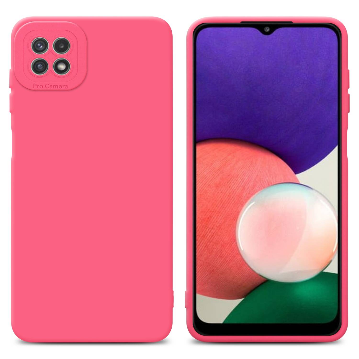 Cadorabo Hülle für Samsung Galaxy A22 5G Schutz Hülle in Rot TPU Silikon Etui Case Handyhülle