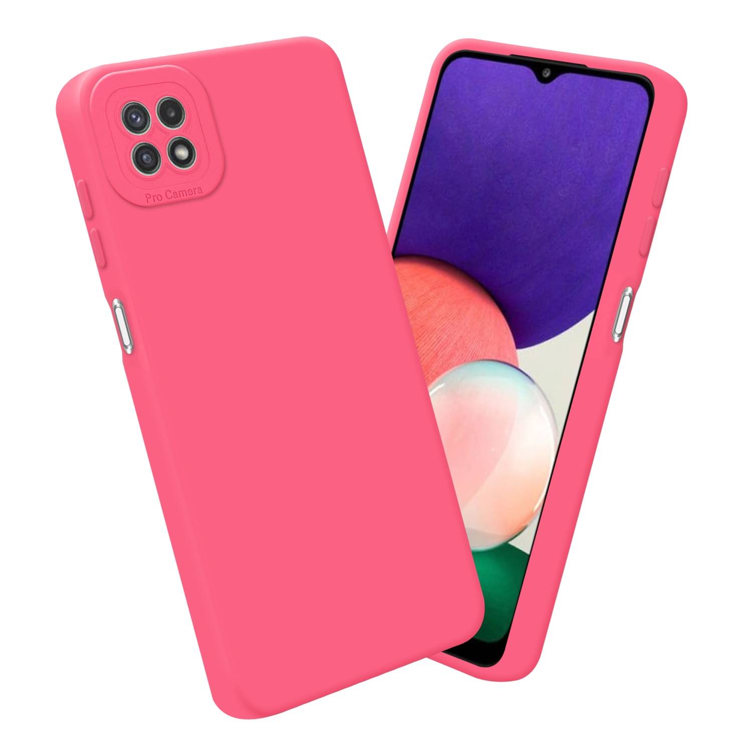 Cadorabo Hülle für Samsung Galaxy A22 5G Schutz Hülle in Rot TPU Silikon Etui Case Handyhülle