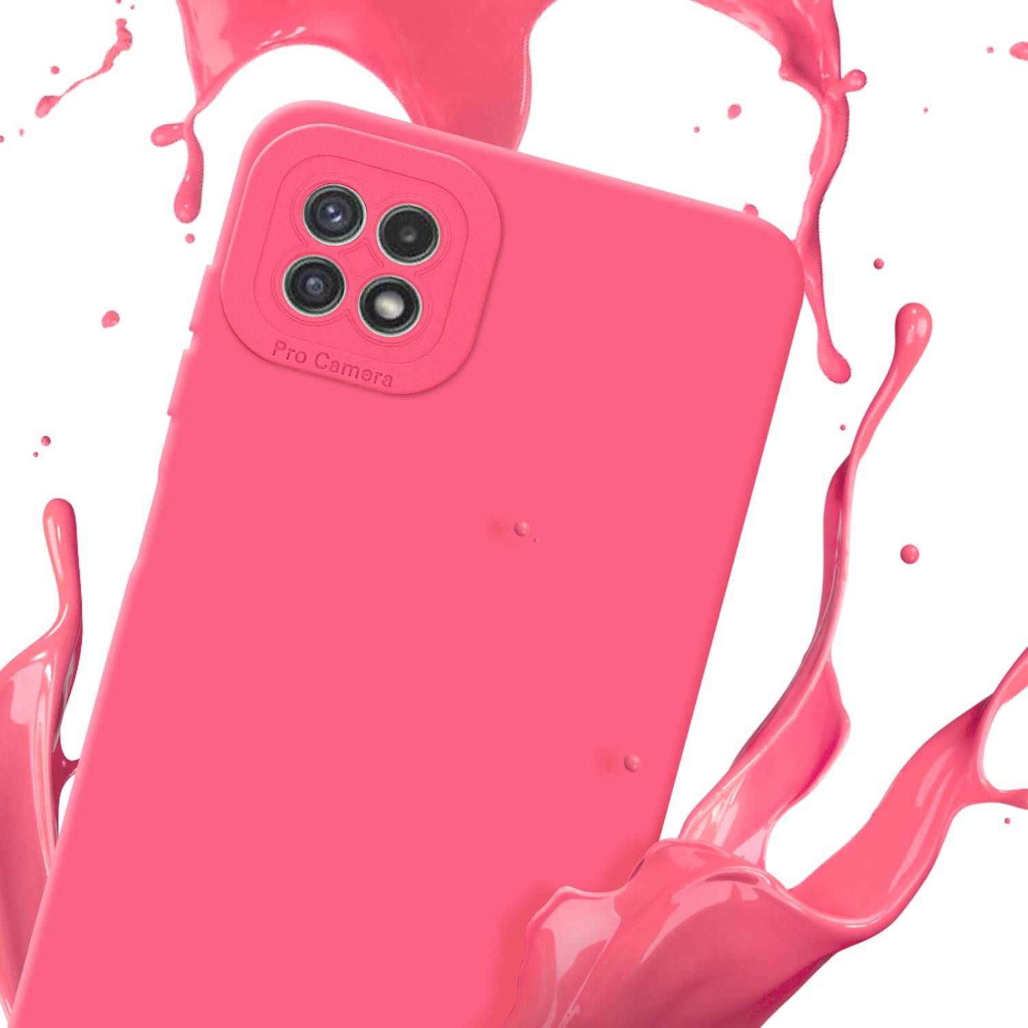 Cadorabo Hülle für Samsung Galaxy A22 5G Schutz Hülle in Rot TPU Silikon Etui Case Handyhülle