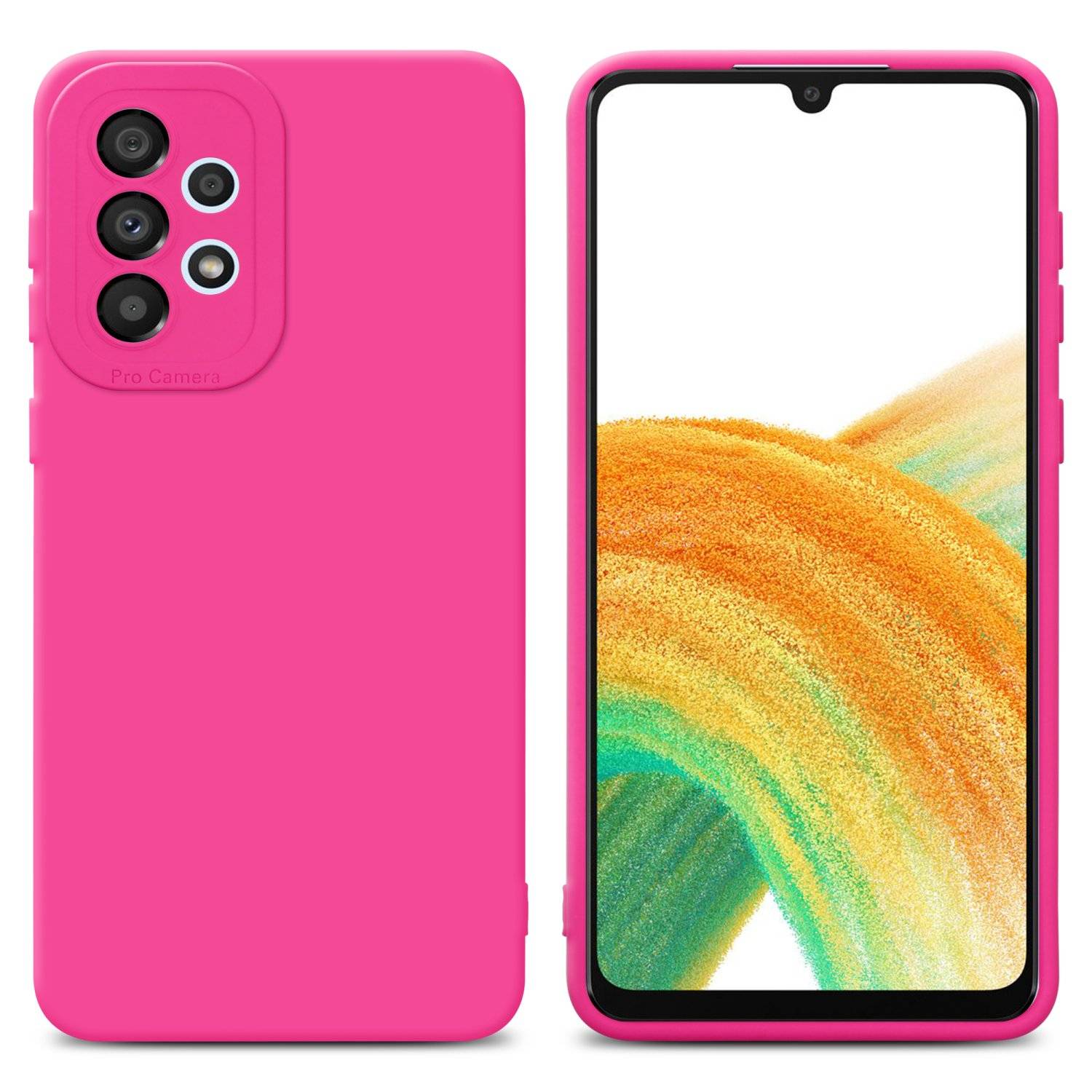 Cadorabo Hülle für Samsung Galaxy A32 4G Schutz Hülle in Pink TPU Silikon Etui Case Handyhülle