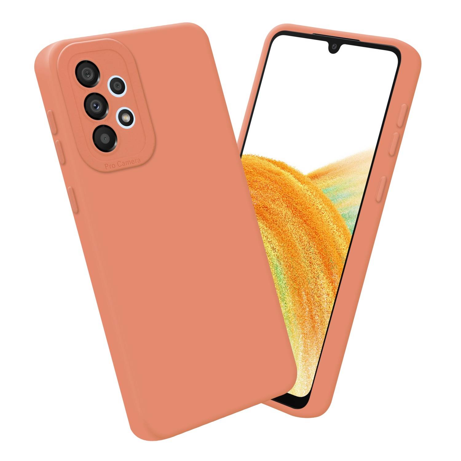 Cadorabo Hülle für Samsung Galaxy A32 4G Schutz Hülle in Orange TPU Silikon Etui Case Handyhülle