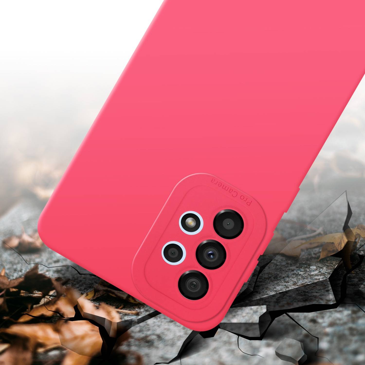 Cadorabo Hülle für Samsung Galaxy A32 4G Schutz Hülle in Rot TPU Silikon Etui Case Handyhülle