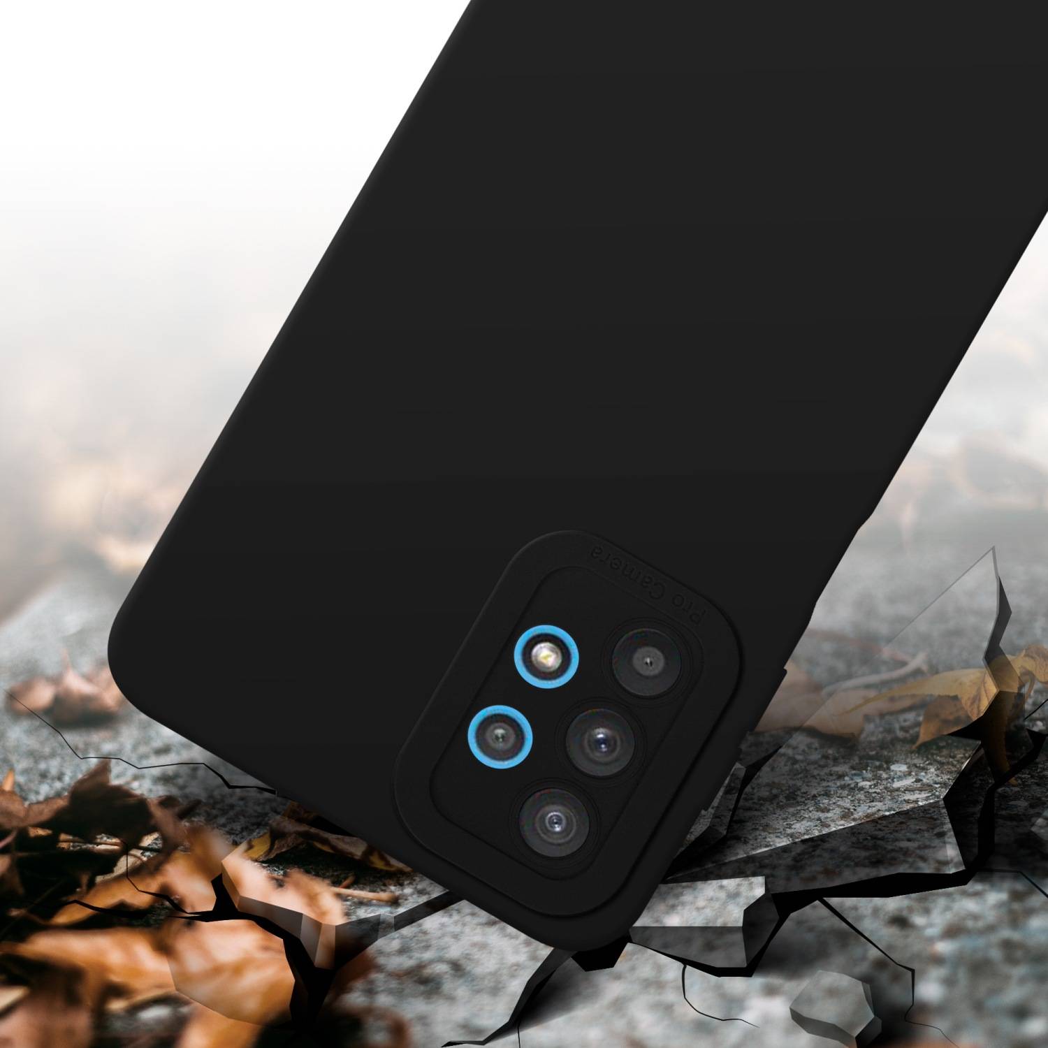 Cadorabo Hülle für Samsung Galaxy A32 5G Schutz Hülle in Schwarz TPU Silikon Etui Case Handyhülle