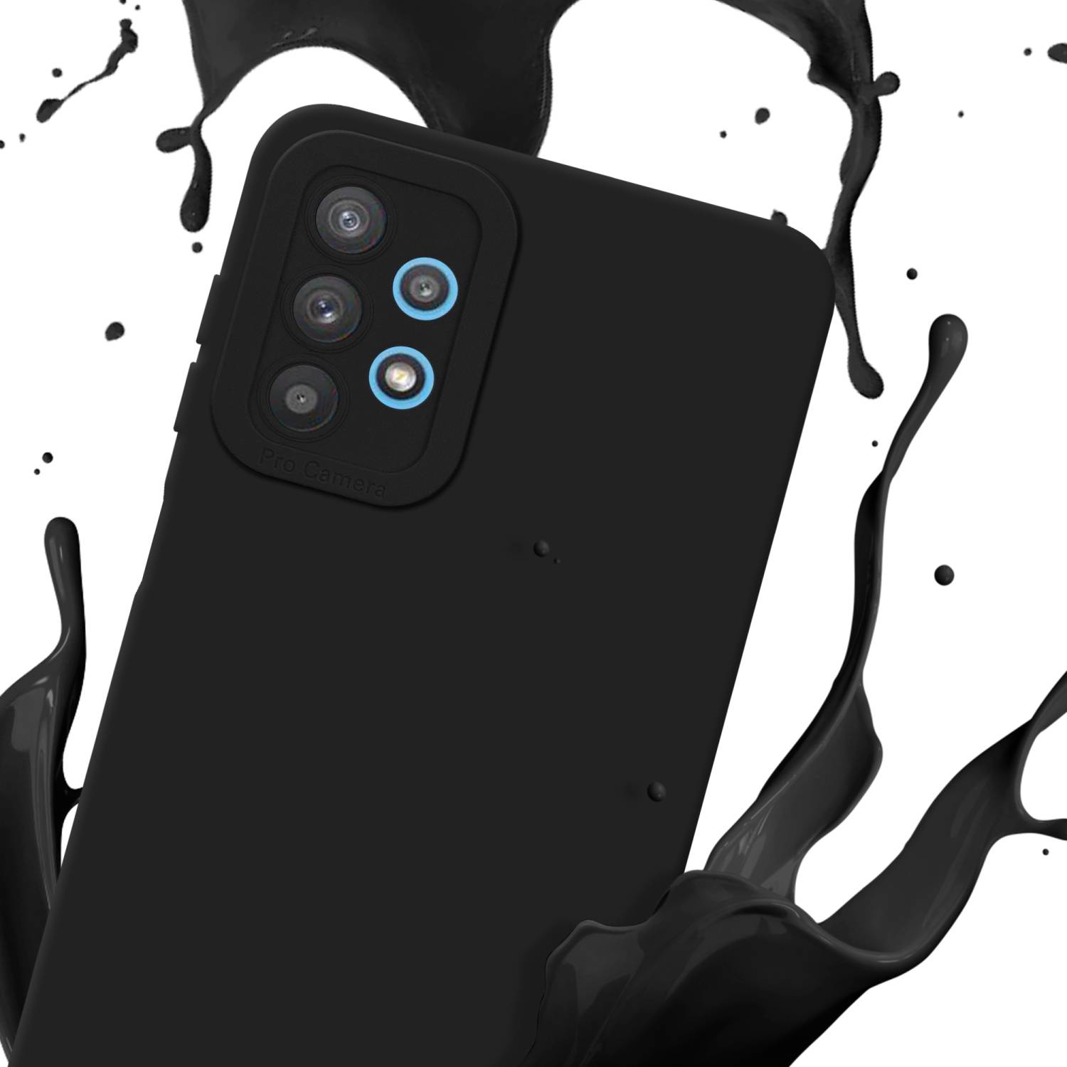 Cadorabo Hülle für Samsung Galaxy A32 5G Schutz Hülle in Schwarz TPU Silikon Etui Case Handyhülle