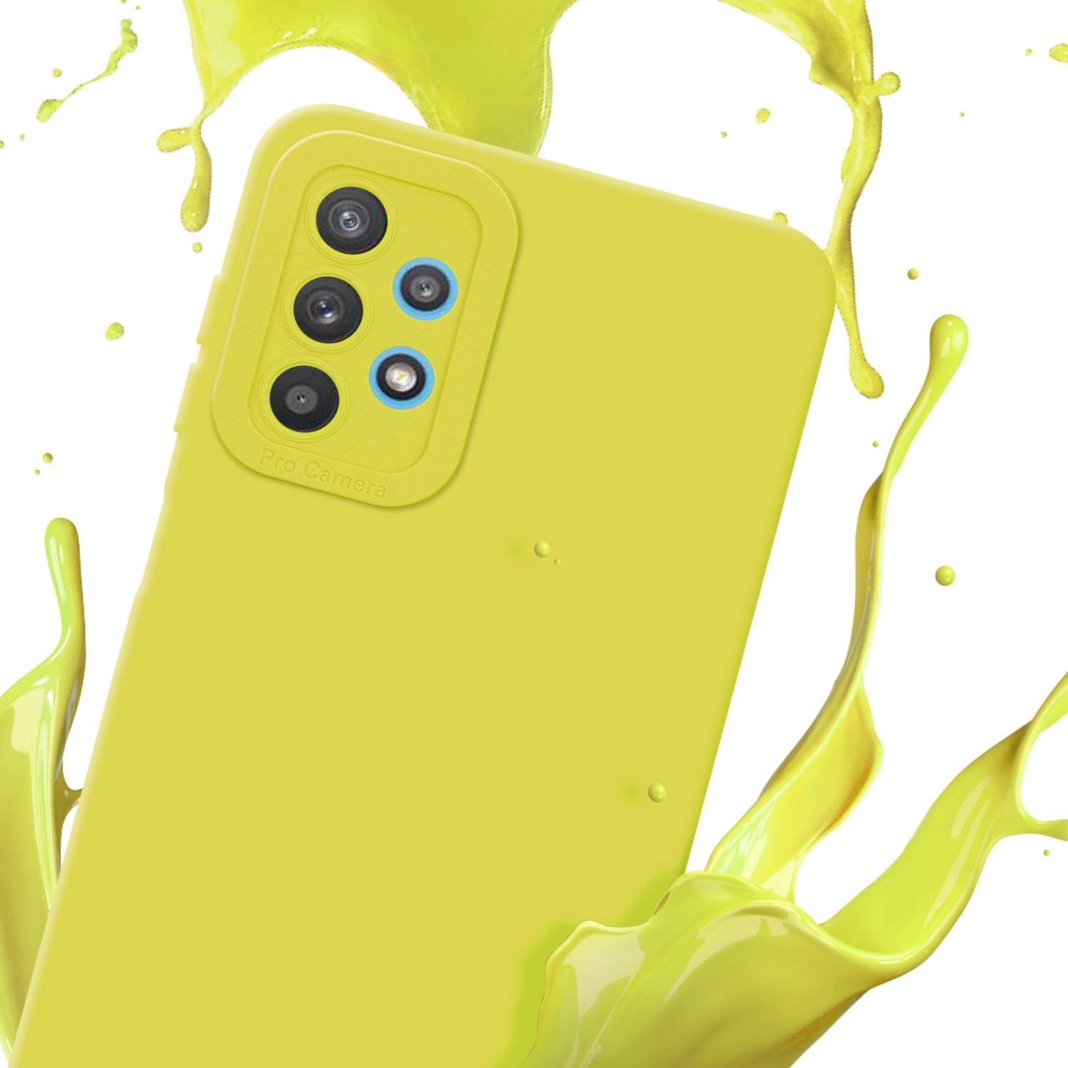 Cadorabo Hülle für Samsung Galaxy A32 5G Schutz Hülle in Gelb TPU Silikon Etui Case Handyhülle