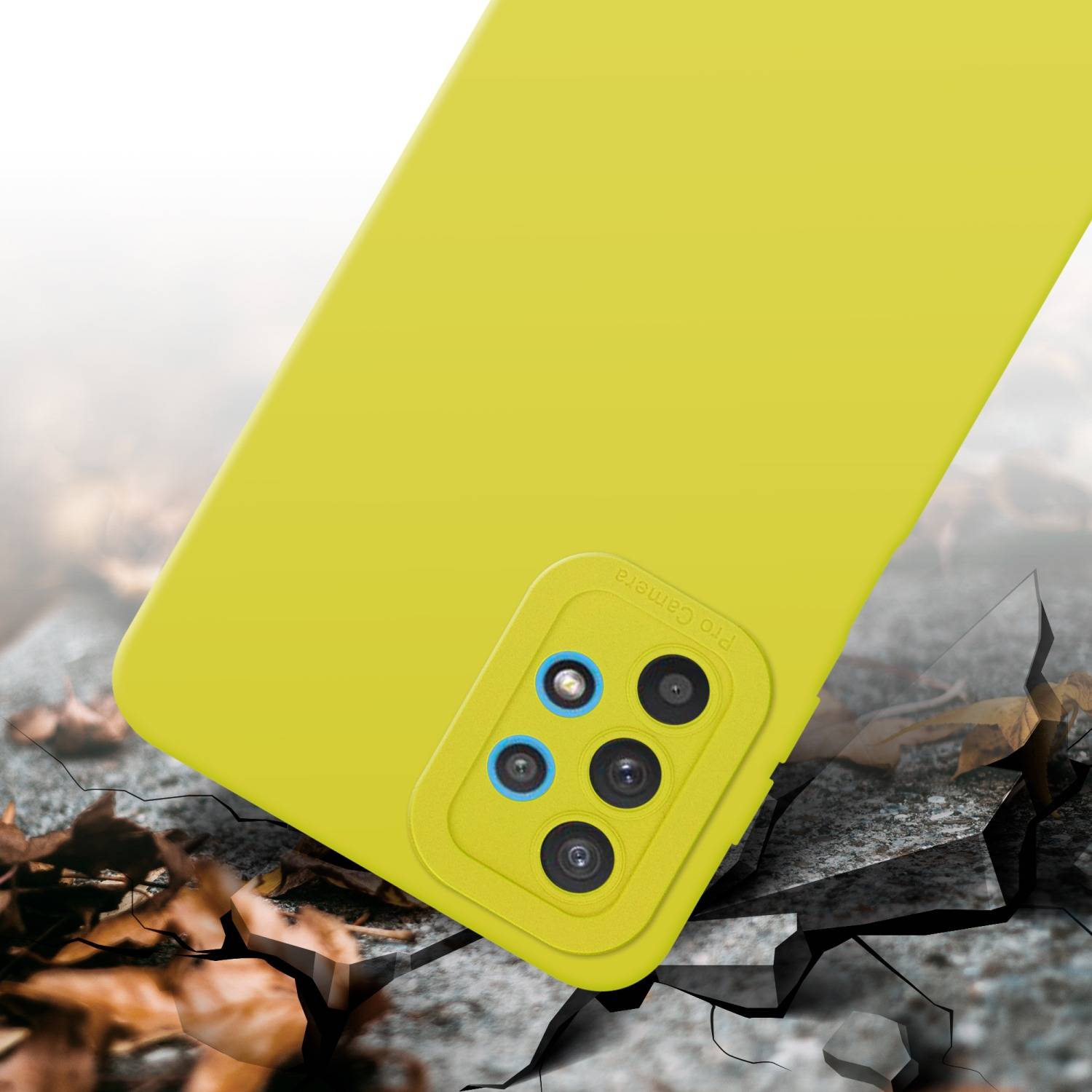 Cadorabo Hülle für Samsung Galaxy A32 5G Schutz Hülle in Gelb TPU Silikon Etui Case Handyhülle