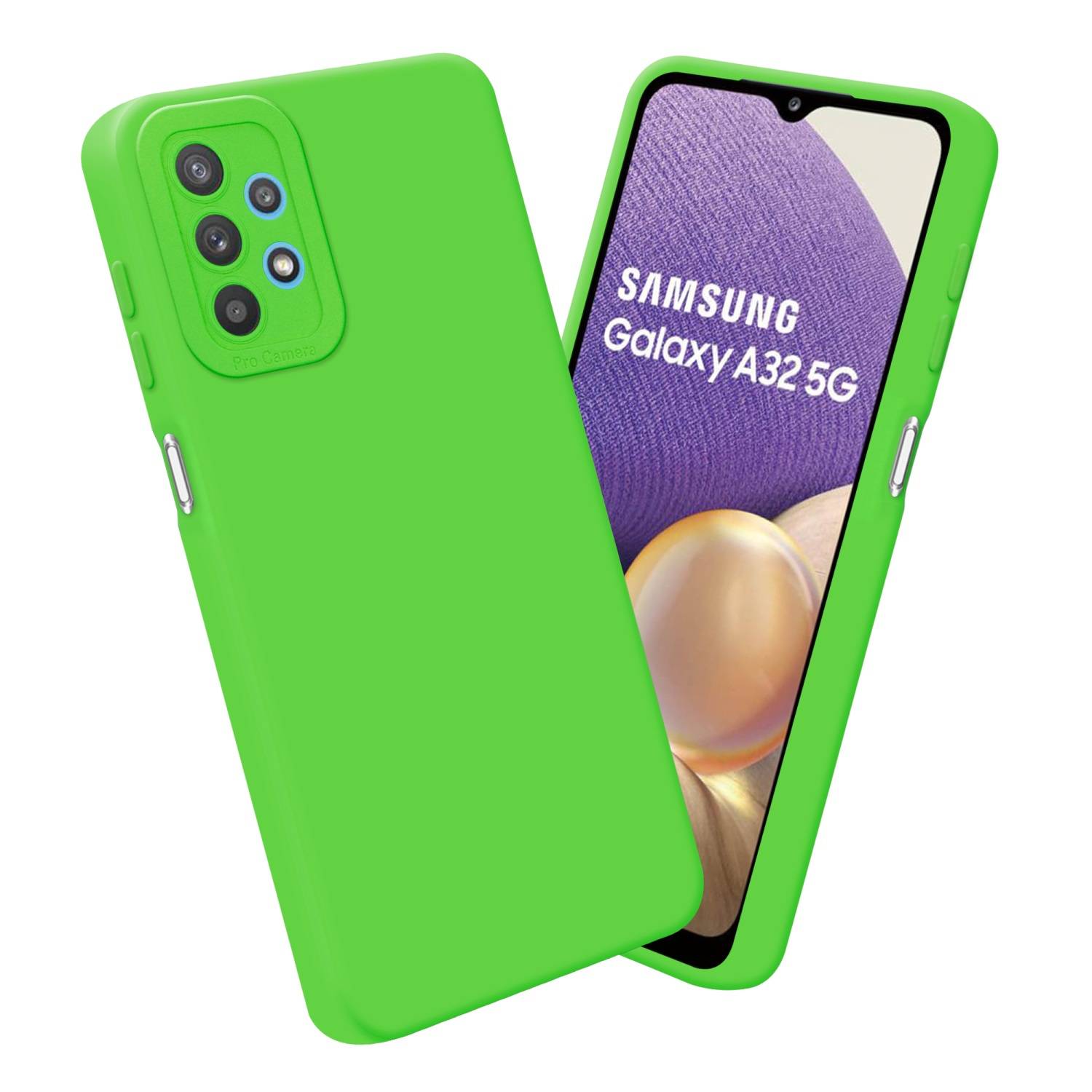 Cadorabo Hülle für Samsung Galaxy A32 5G Schutz Hülle in Grün TPU Silikon Etui Case Handyhülle