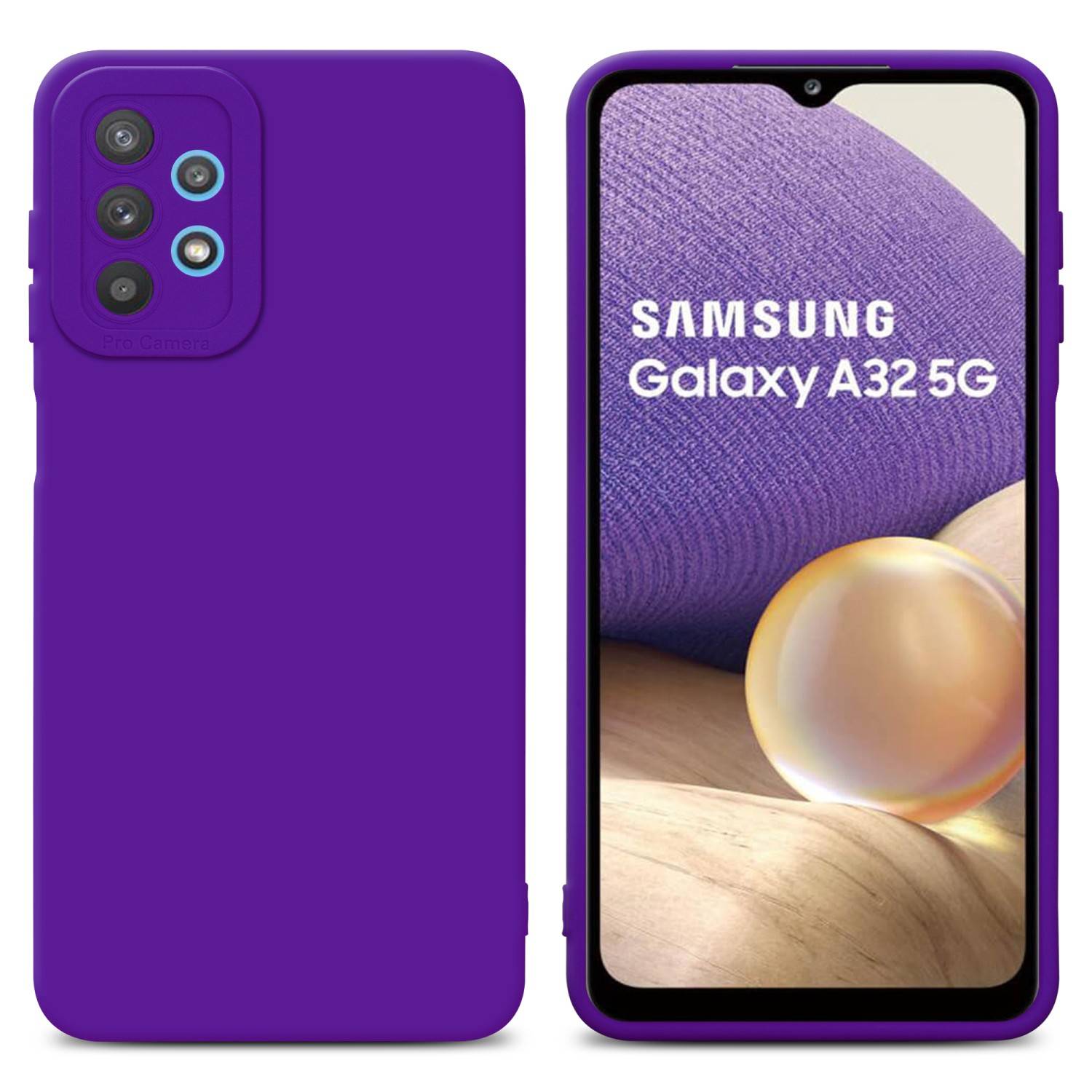 Cadorabo Hülle für Samsung Galaxy A32 5G Schutz Hülle in Lila TPU Silikon Etui Case Handyhülle