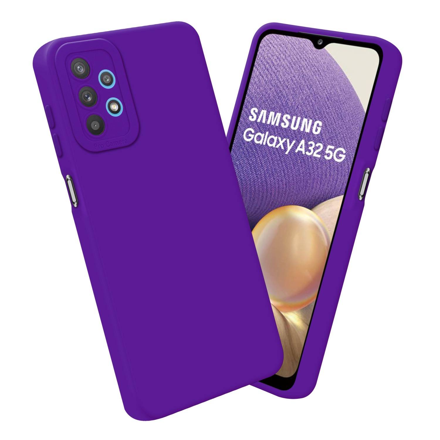 Cadorabo Hülle für Samsung Galaxy A32 5G Schutz Hülle in Lila TPU Silikon Etui Case Handyhülle
