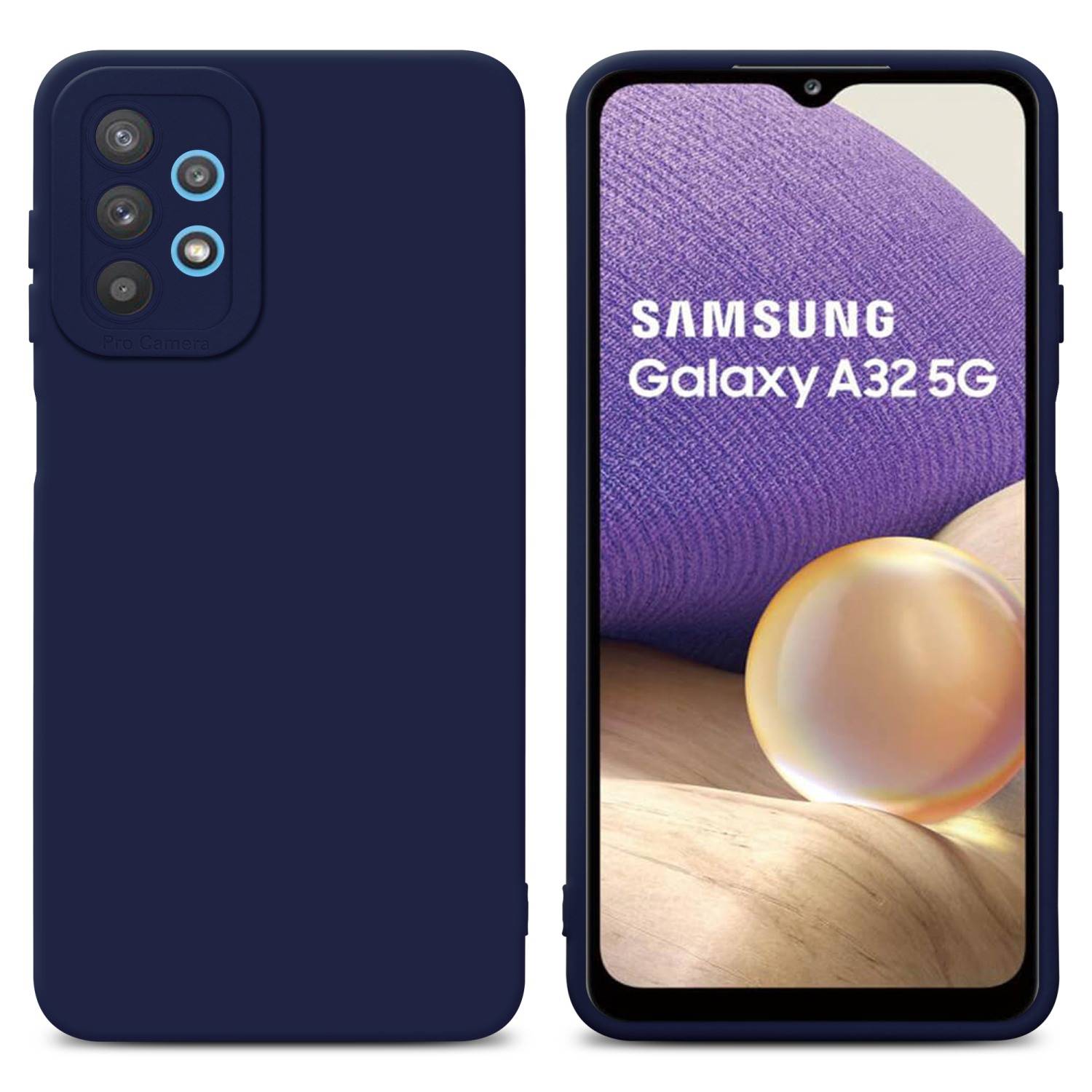Cadorabo Hülle für Samsung Galaxy A32 5G Schutz Hülle in Blau TPU Silikon Etui Case Handyhülle