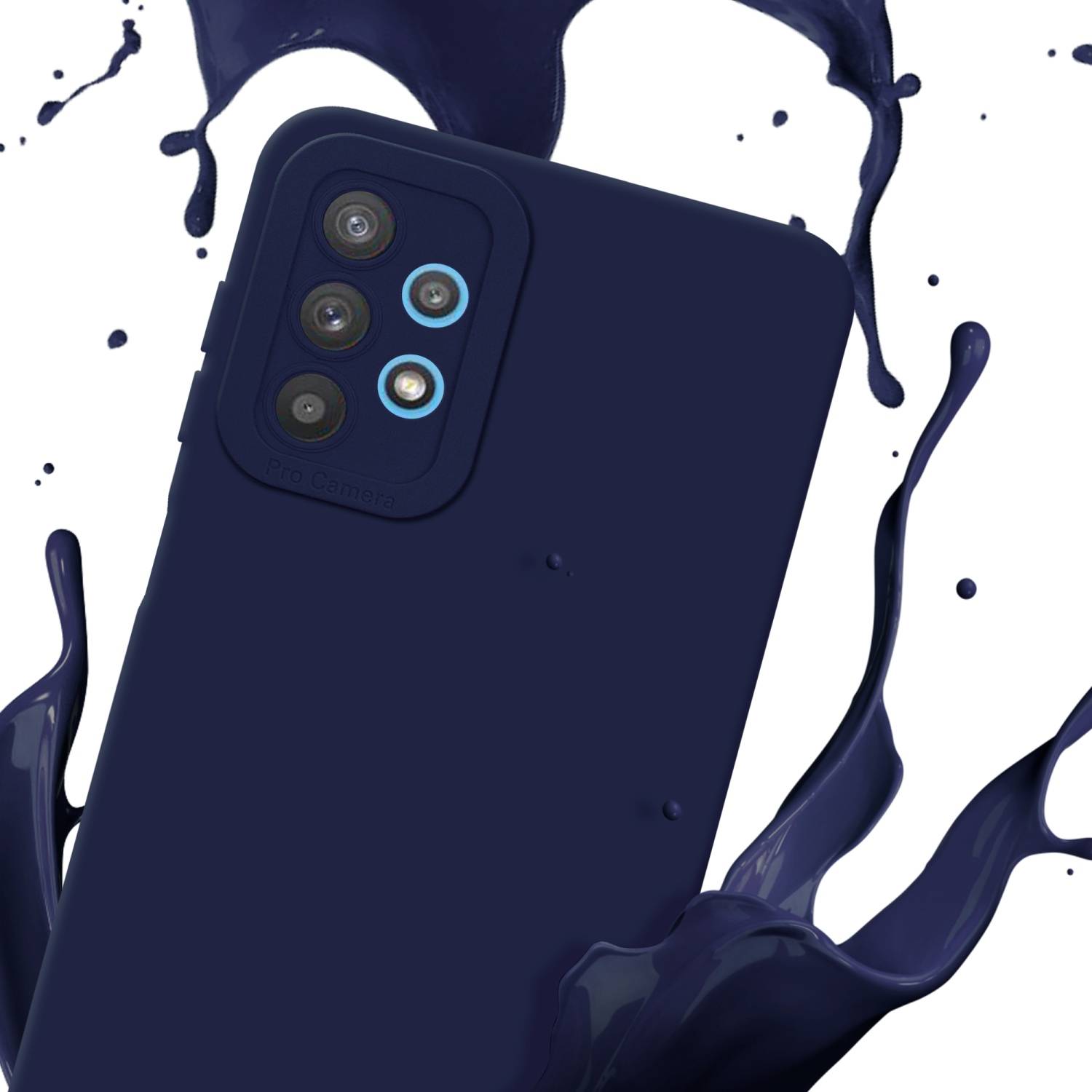 Cadorabo Hülle für Samsung Galaxy A32 5G Schutz Hülle in Blau TPU Silikon Etui Case Handyhülle