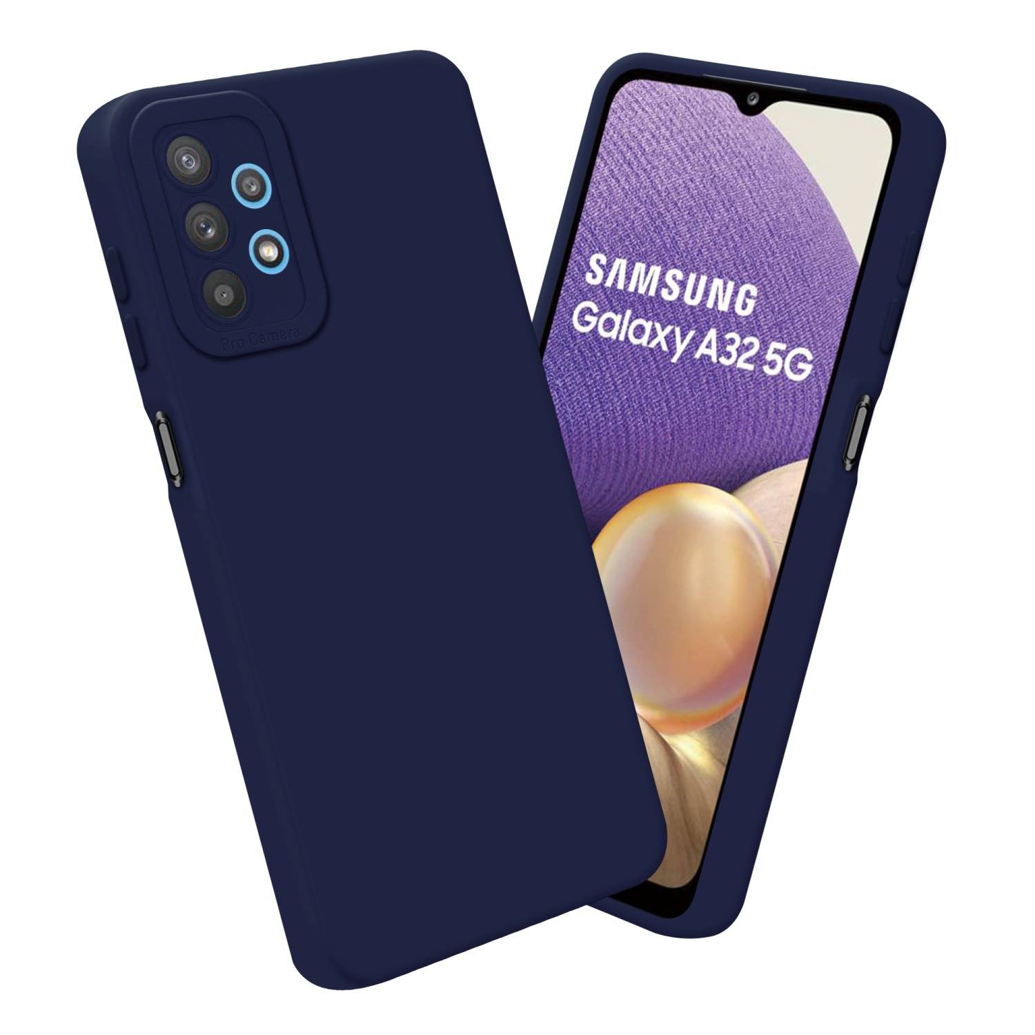 Cadorabo Hülle für Samsung Galaxy A32 5G Schutz Hülle in Blau TPU Silikon Etui Case Handyhülle