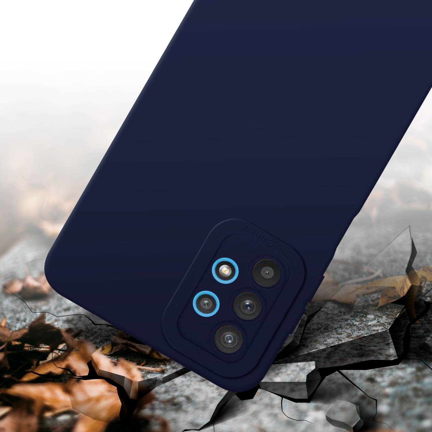 Cadorabo Hülle für Samsung Galaxy A32 5G Schutz Hülle in Blau TPU Silikon Etui Case Handyhülle