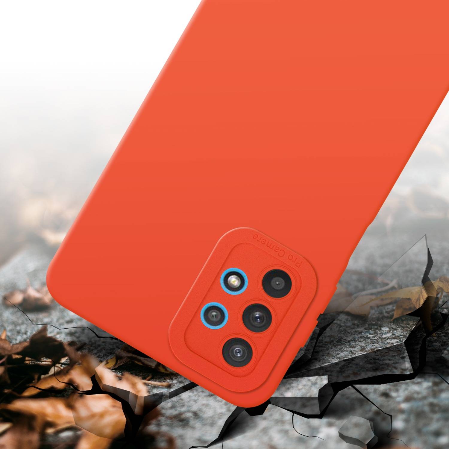 Cadorabo Hülle für Samsung Galaxy A32 5G Schutz Hülle in Orange TPU Silikon Etui Case Handyhülle