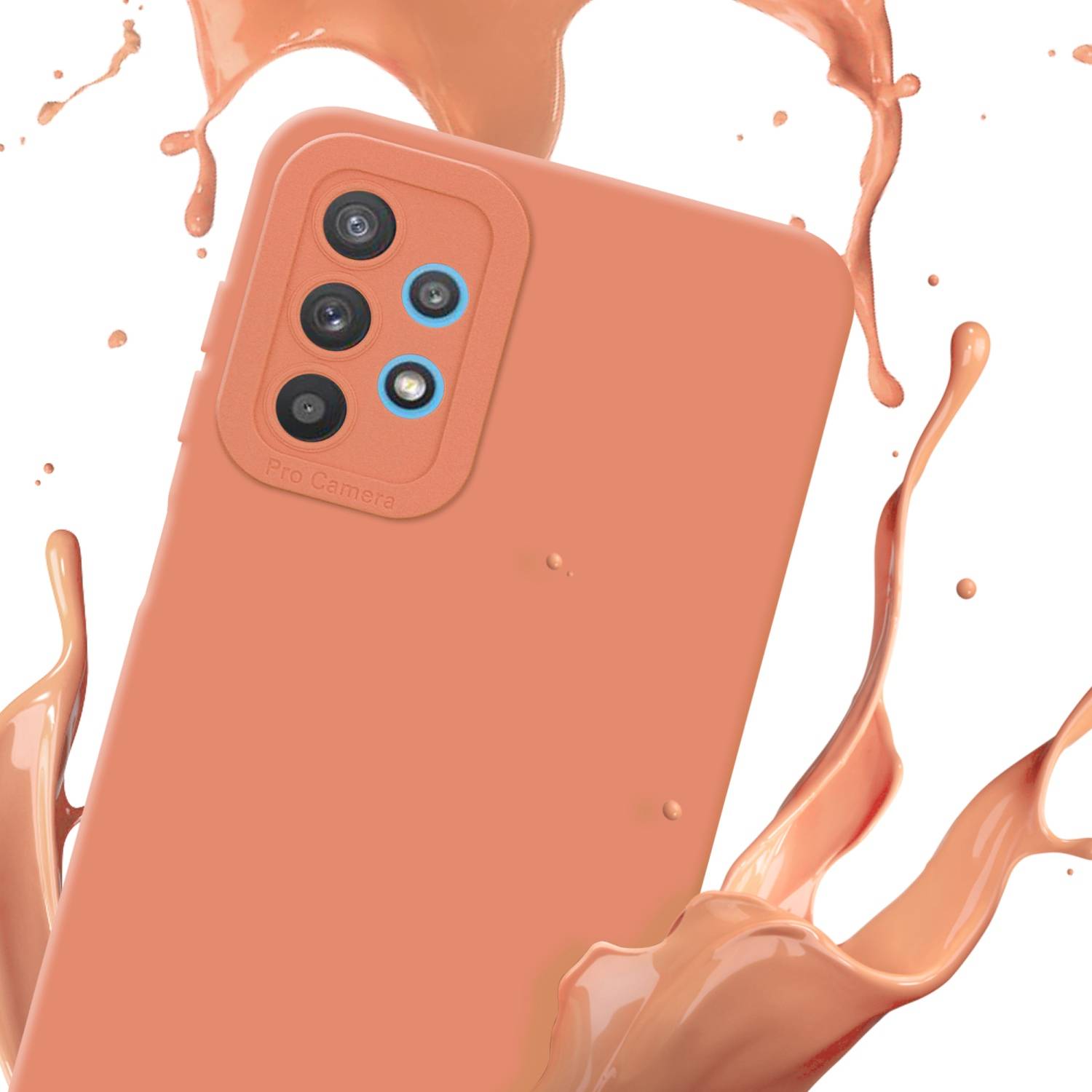 Cadorabo Hülle für Samsung Galaxy A32 5G Schutz Hülle in Orange TPU Silikon Etui Case Handyhülle