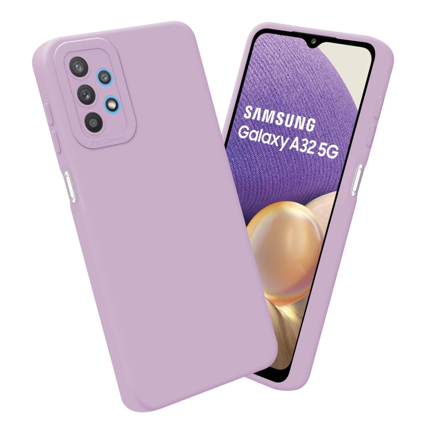 Cadorabo Hülle für Samsung Galaxy A32 5G Schutz Hülle in Rosa TPU Silikon Etui Case Handyhülle