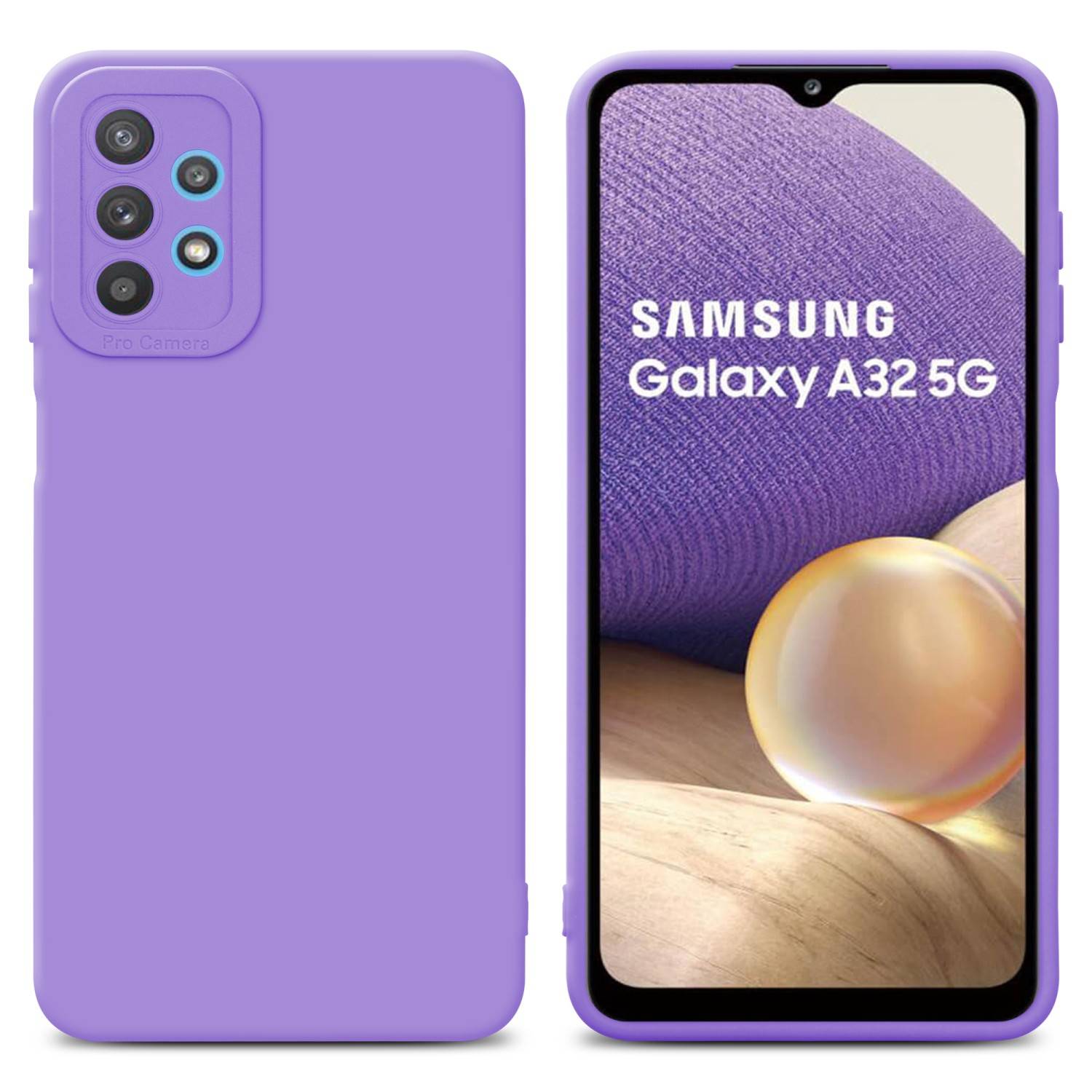 Cadorabo Hülle für Samsung Galaxy A32 5G Schutz Hülle in Lila TPU Silikon Etui Case Handyhülle