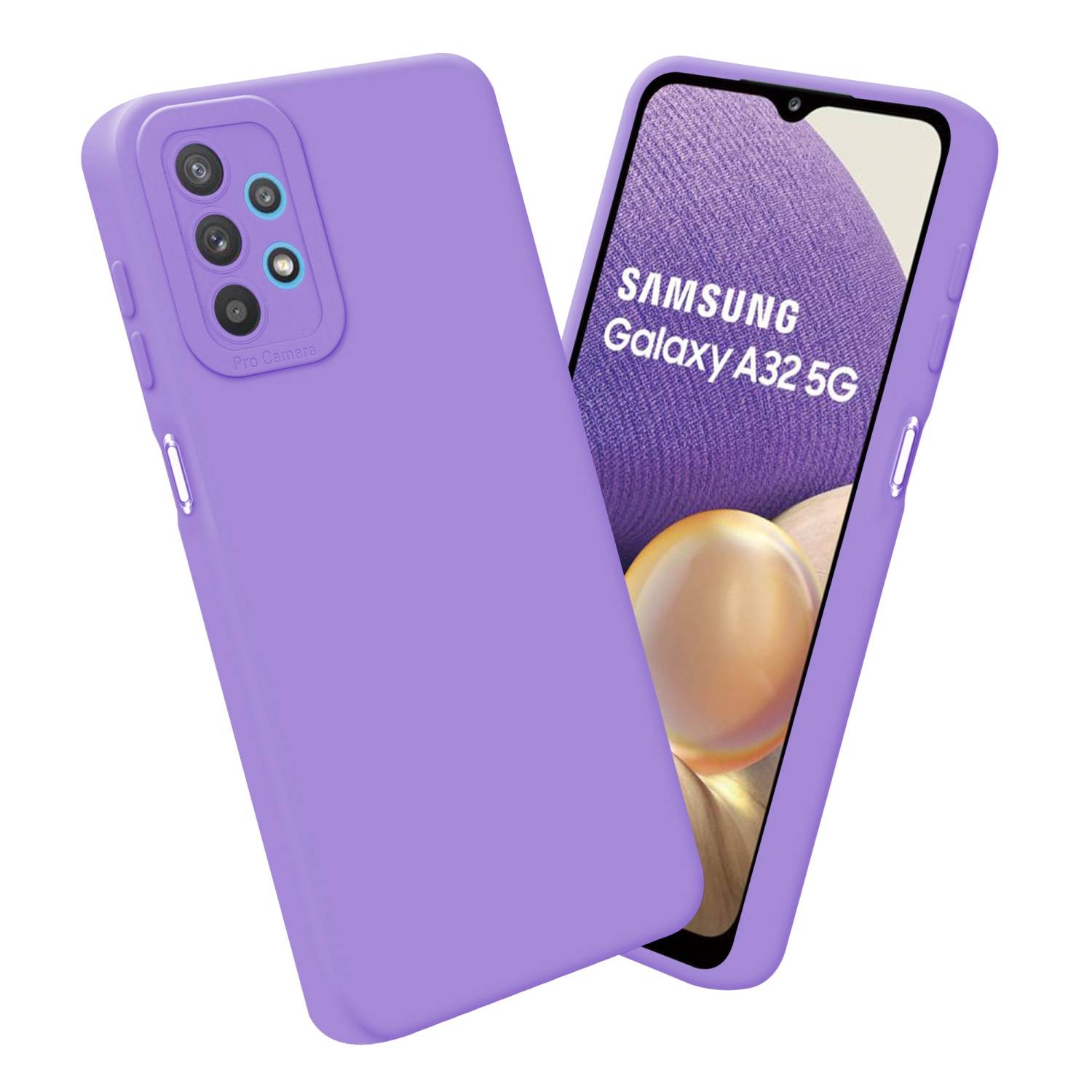 Cadorabo Hülle für Samsung Galaxy A32 5G Schutz Hülle in Lila TPU Silikon Etui Case Handyhülle