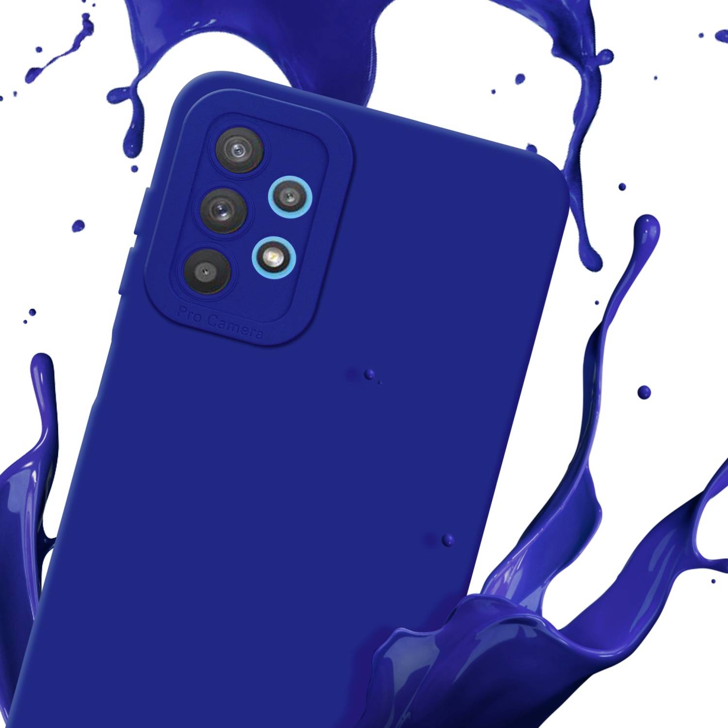 Cadorabo Hülle für Samsung Galaxy A32 5G Schutz Hülle in Blau TPU Silikon Etui Case Handyhülle