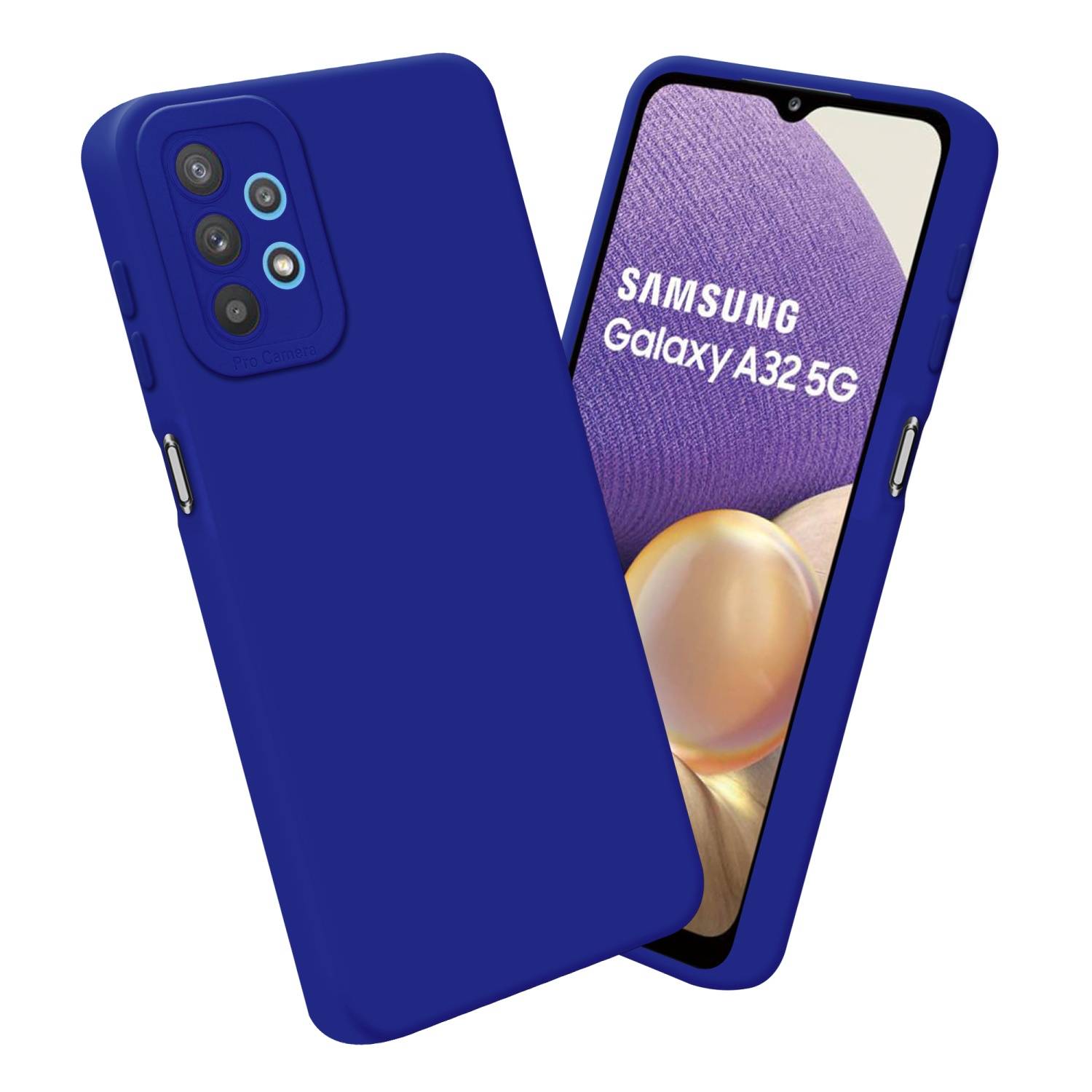 Cadorabo Hülle für Samsung Galaxy A32 5G Schutz Hülle in Blau TPU Silikon Etui Case Handyhülle