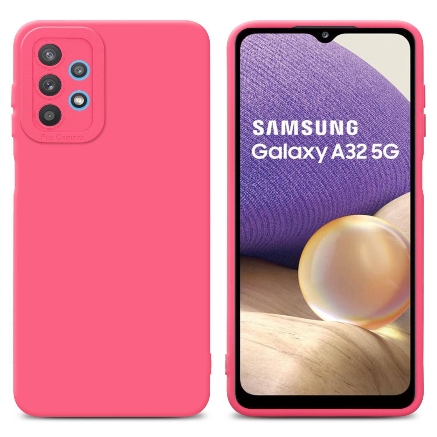 Cadorabo Hülle für Samsung Galaxy A32 5G Schutz Hülle in Rot TPU Silikon Etui Case Handyhülle