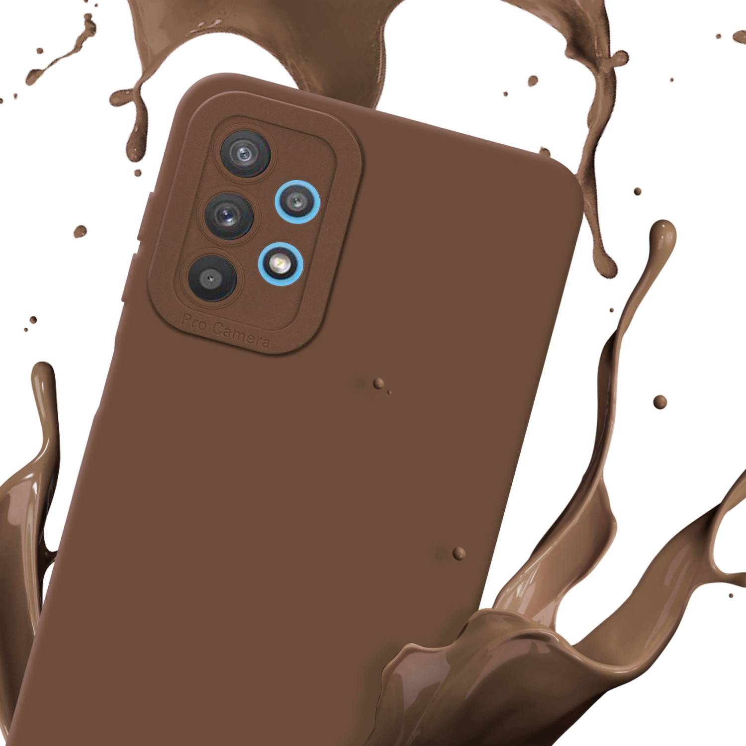 Cadorabo Hülle für Samsung Galaxy A32 5G Schutz Hülle in Braun TPU Silikon Etui Case Handyhülle