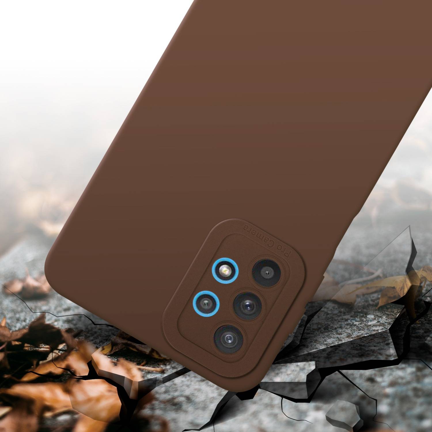 Cadorabo Hülle für Samsung Galaxy A32 5G Schutz Hülle in Braun TPU Silikon Etui Case Handyhülle