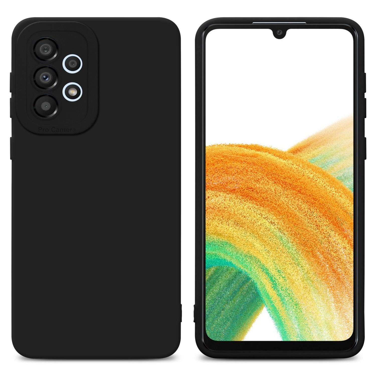 Cadorabo Hülle für Samsung Galaxy A33 5G Schutz Hülle in Schwarz TPU Silikon Etui Case Handyhülle
