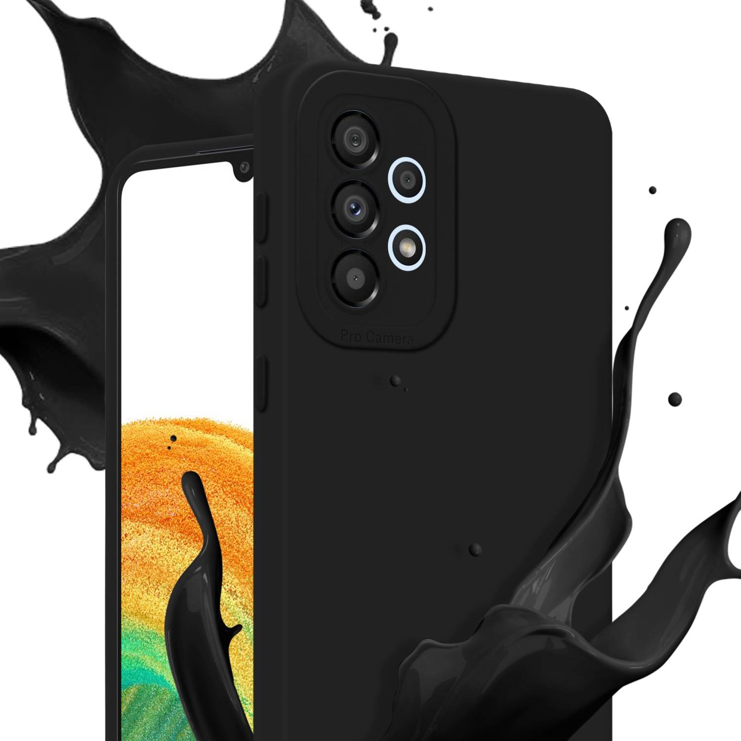 Cadorabo Hülle für Samsung Galaxy A33 5G Schutz Hülle in Schwarz TPU Silikon Etui Case Handyhülle