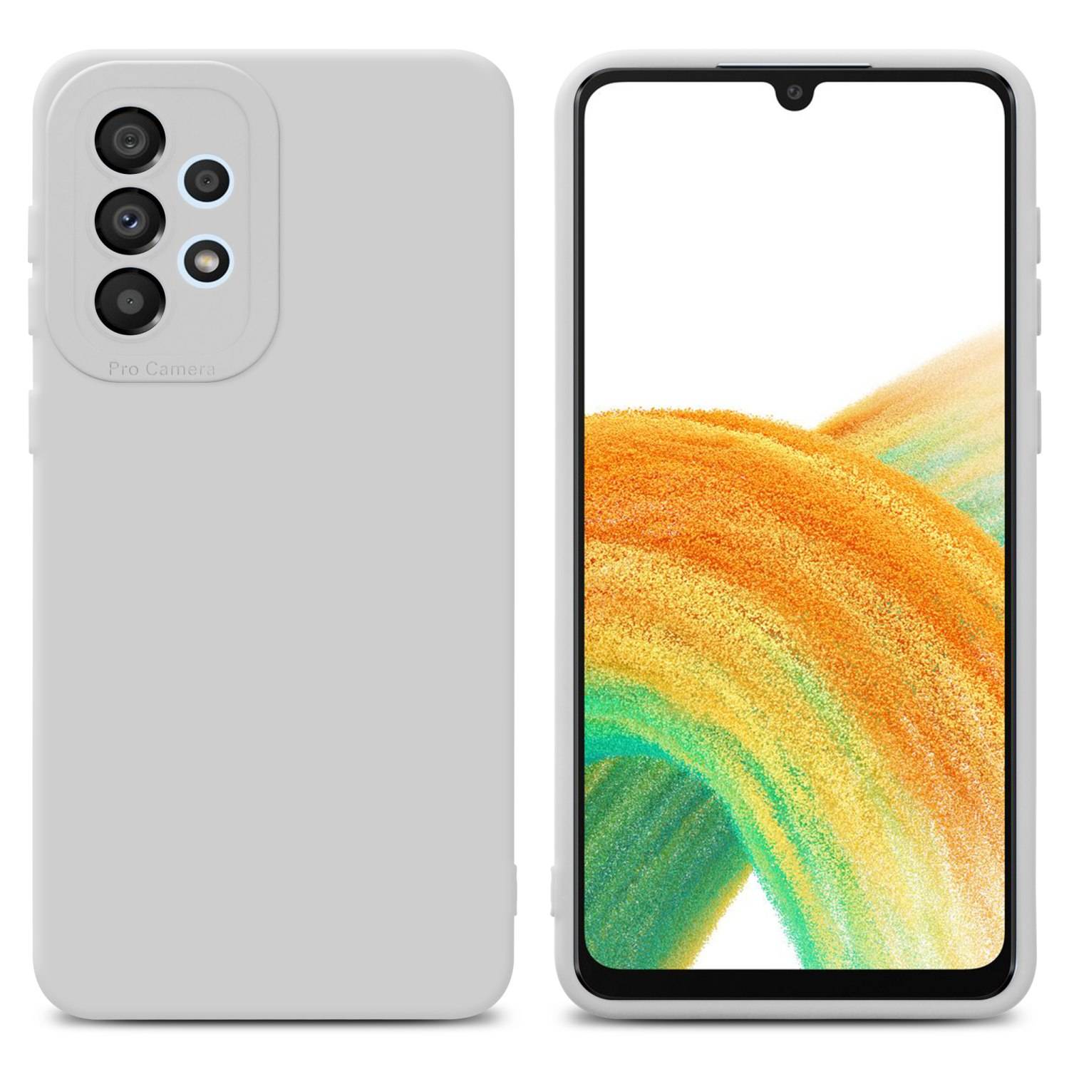 Cadorabo Hülle für Samsung Galaxy A33 5G Schutz Hülle in Weiß TPU Silikon Etui Case Handyhülle