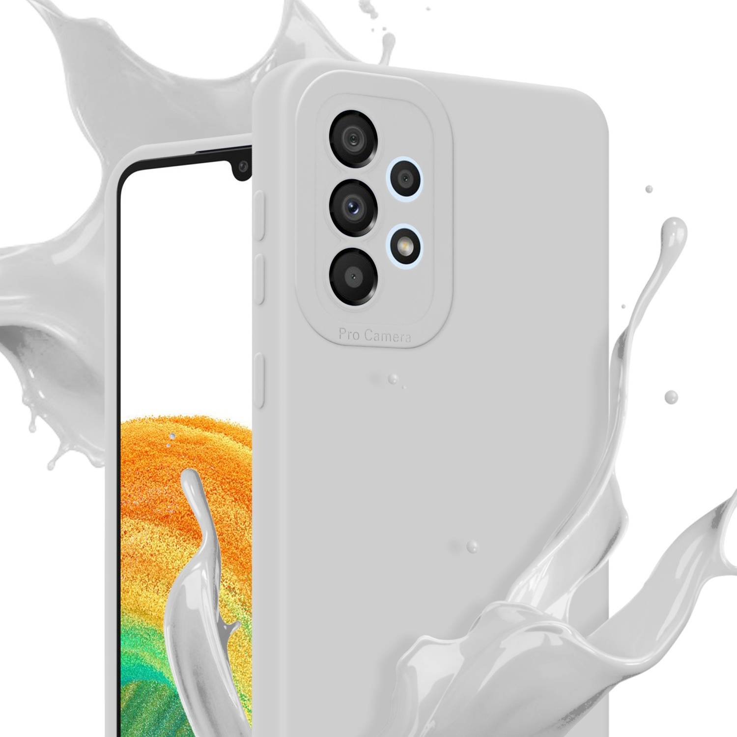 Cadorabo Hülle für Samsung Galaxy A33 5G Schutz Hülle in Weiß TPU Silikon Etui Case Handyhülle