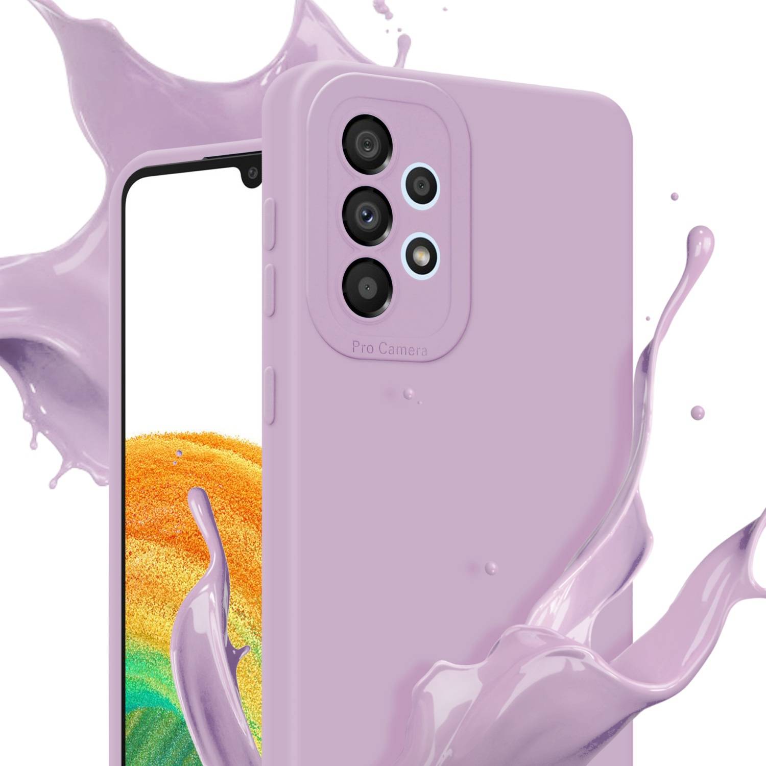 Cadorabo Hülle für Samsung Galaxy A33 5G Schutz Hülle in Rosa TPU Silikon Etui Case Handyhülle