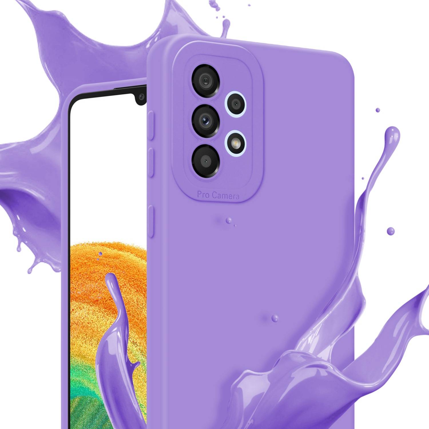 Cadorabo Hülle für Samsung Galaxy A33 5G Schutz Hülle in Lila TPU Silikon Etui Case Handyhülle